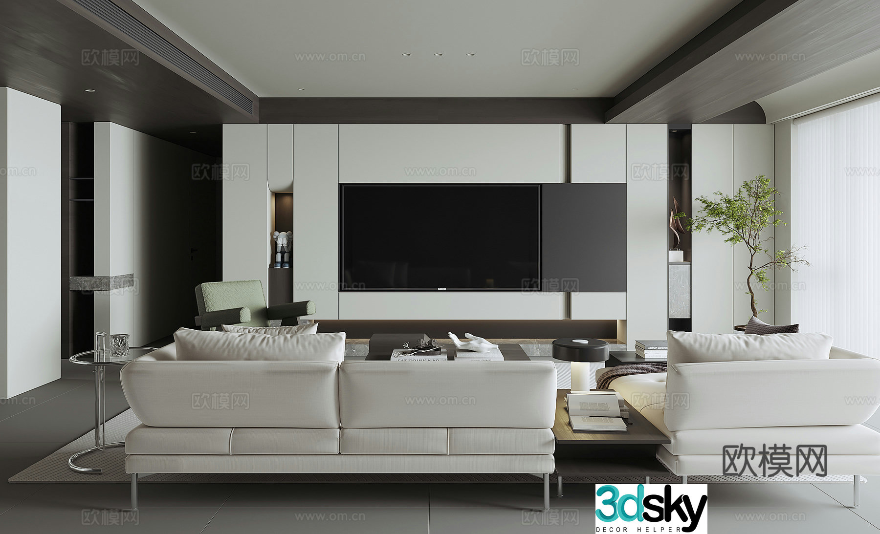 Modern home living room 3d model
