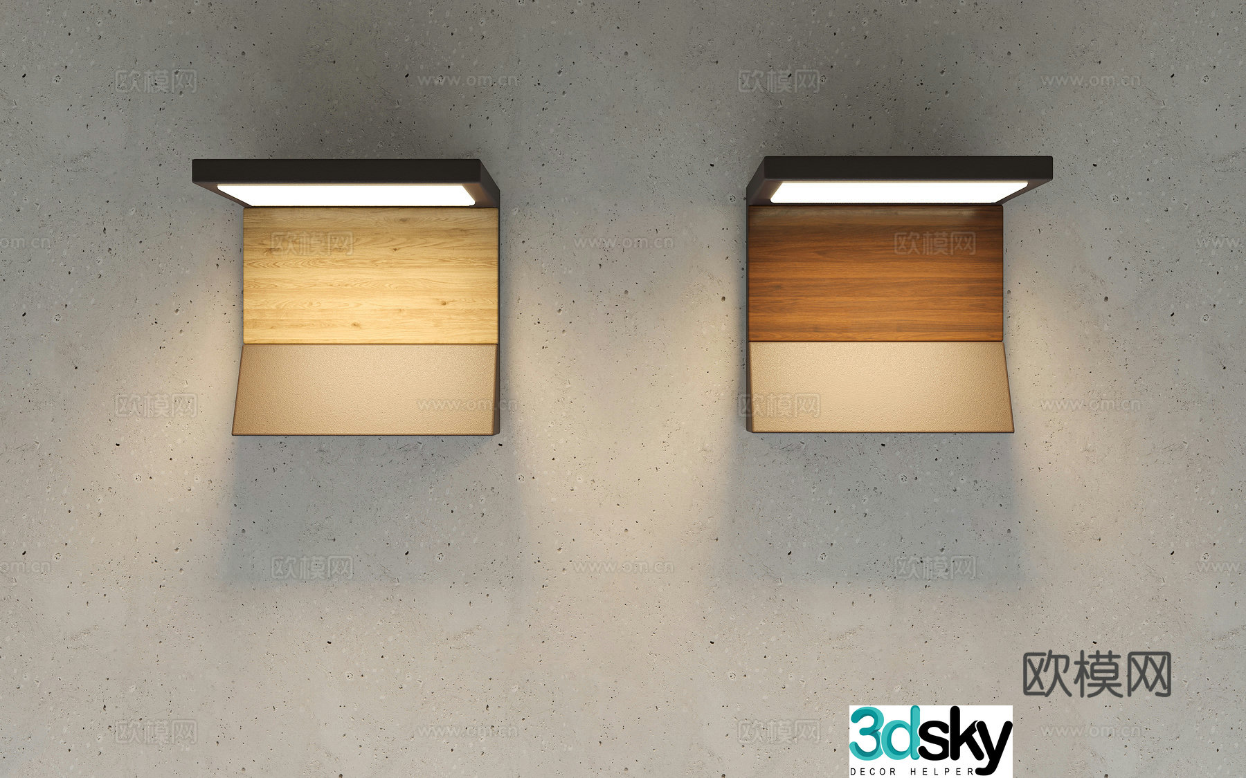 Modern outdoor wall lights Simple wall lights Square box wall lights Corridor lights Aisle lights 3D model