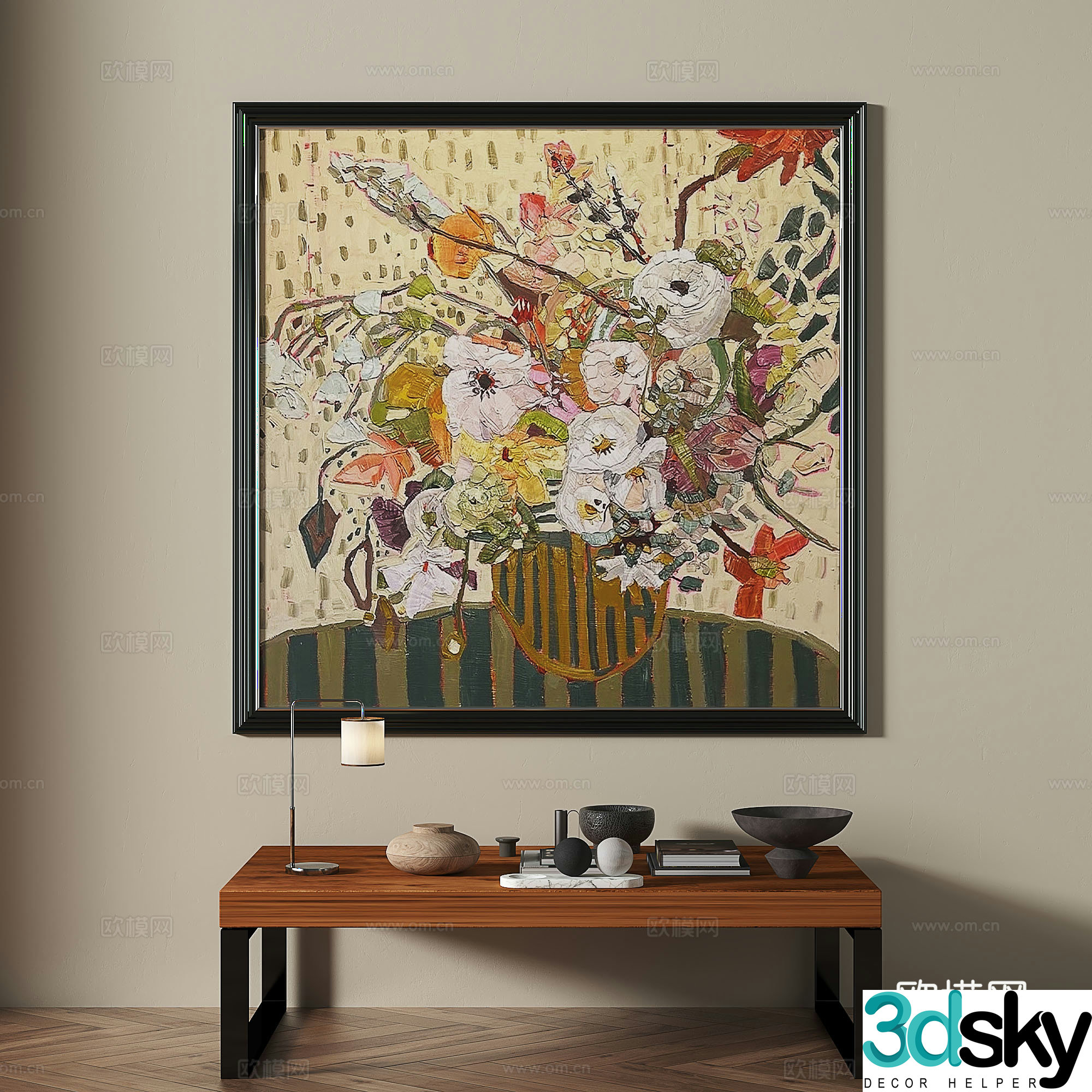 Modern medieval retro decorative painting 3d model