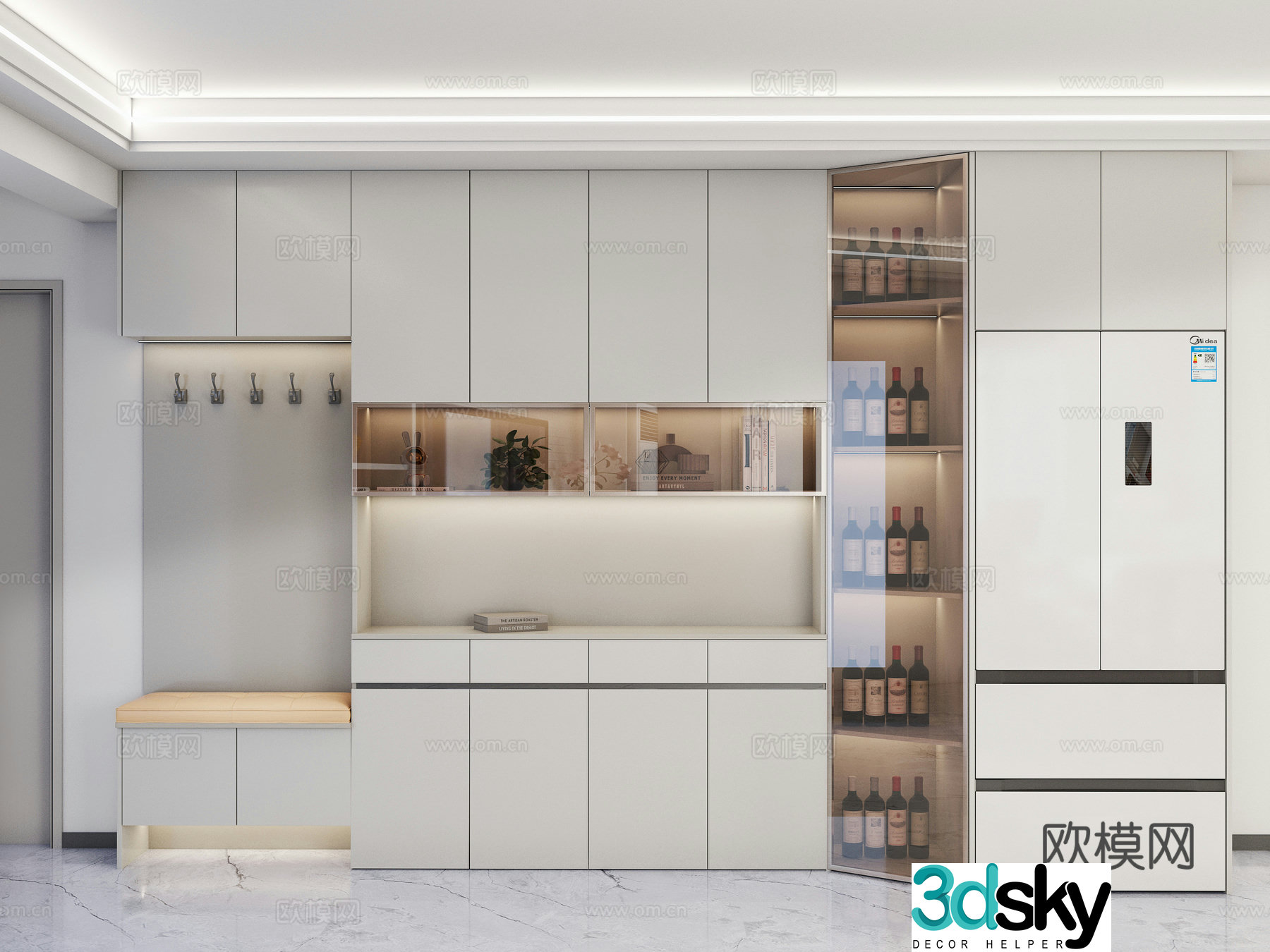 Modern shoe cabinet 3d model