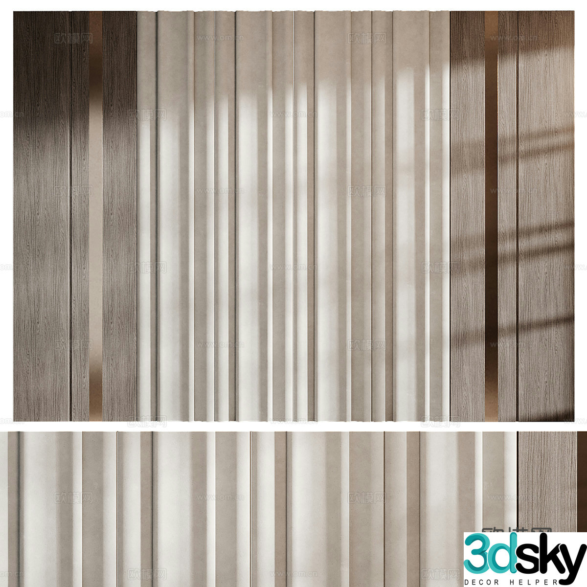 New Chinese style light luxury background wall 3D model