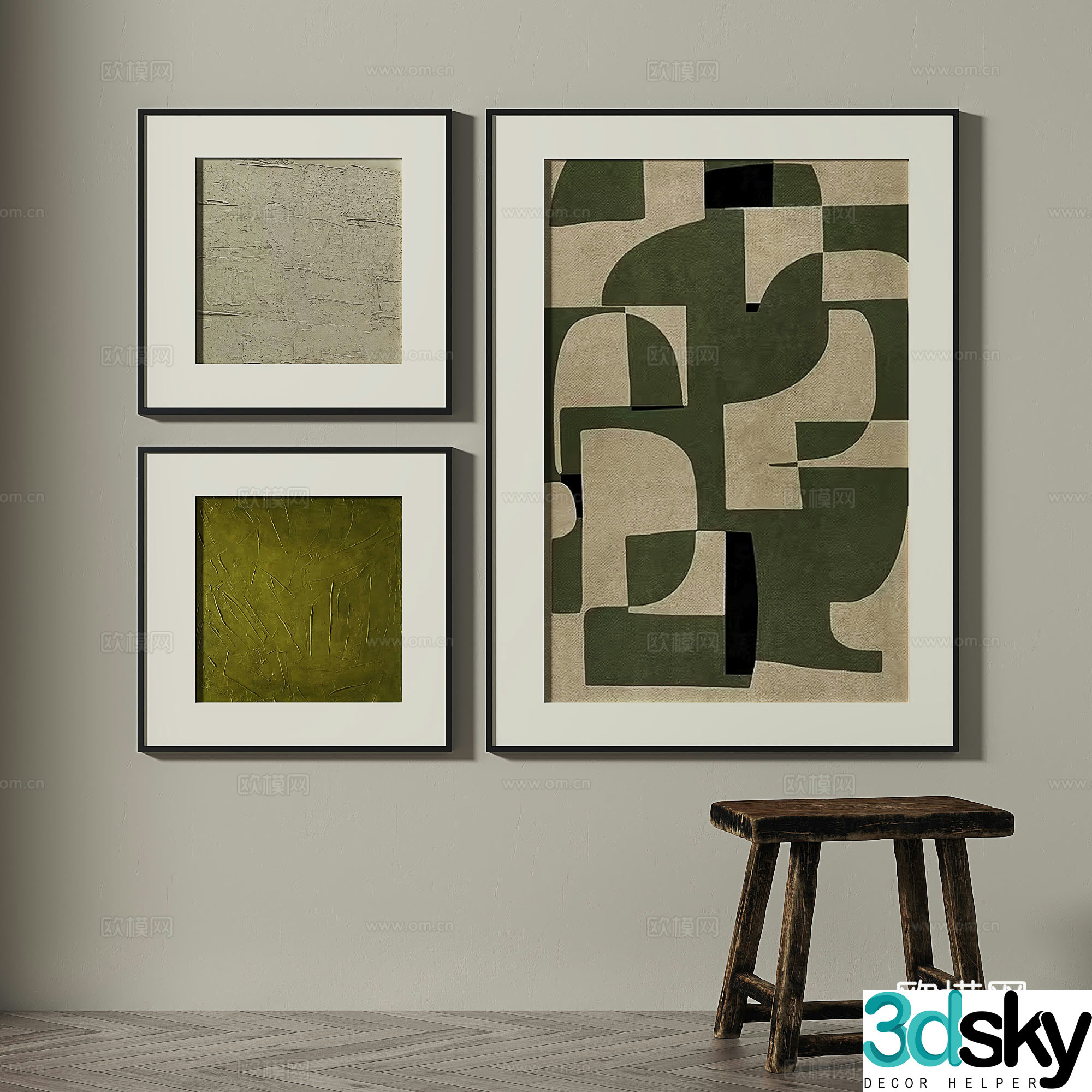 Modern medieval retro decorative painting 3d model