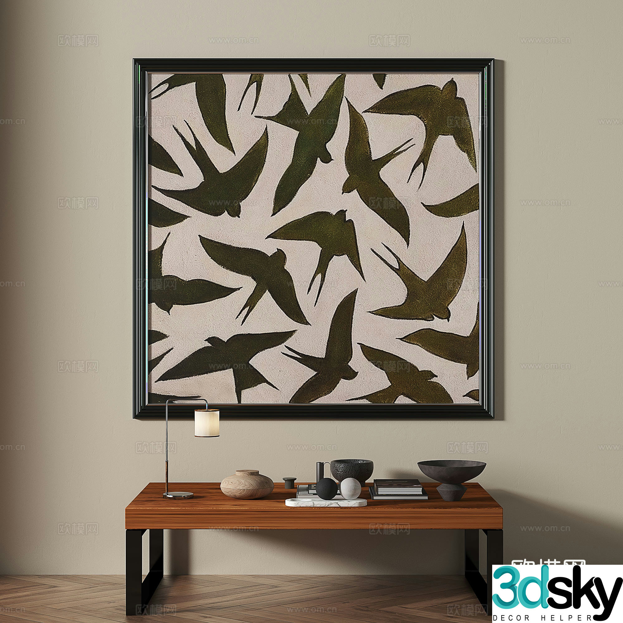 Modern medieval retro decorative painting 3d model