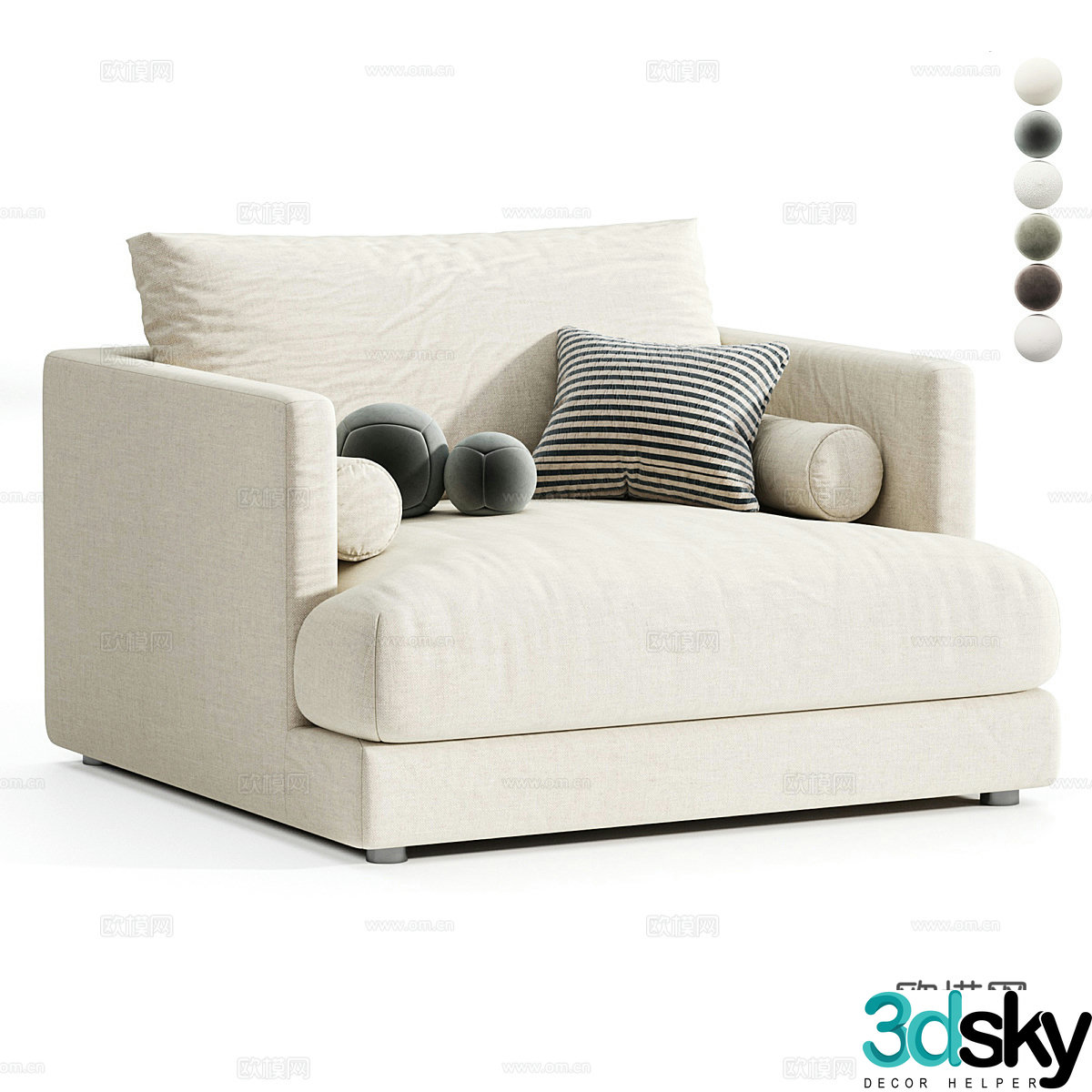 Modern Italian Ibiza casual sofa 3d model