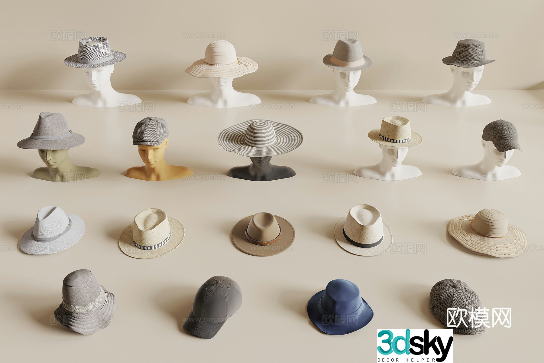 Modern hat 3d model