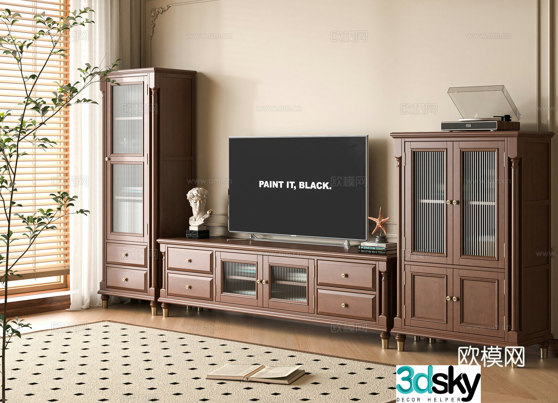 American TV cabinet 3D model