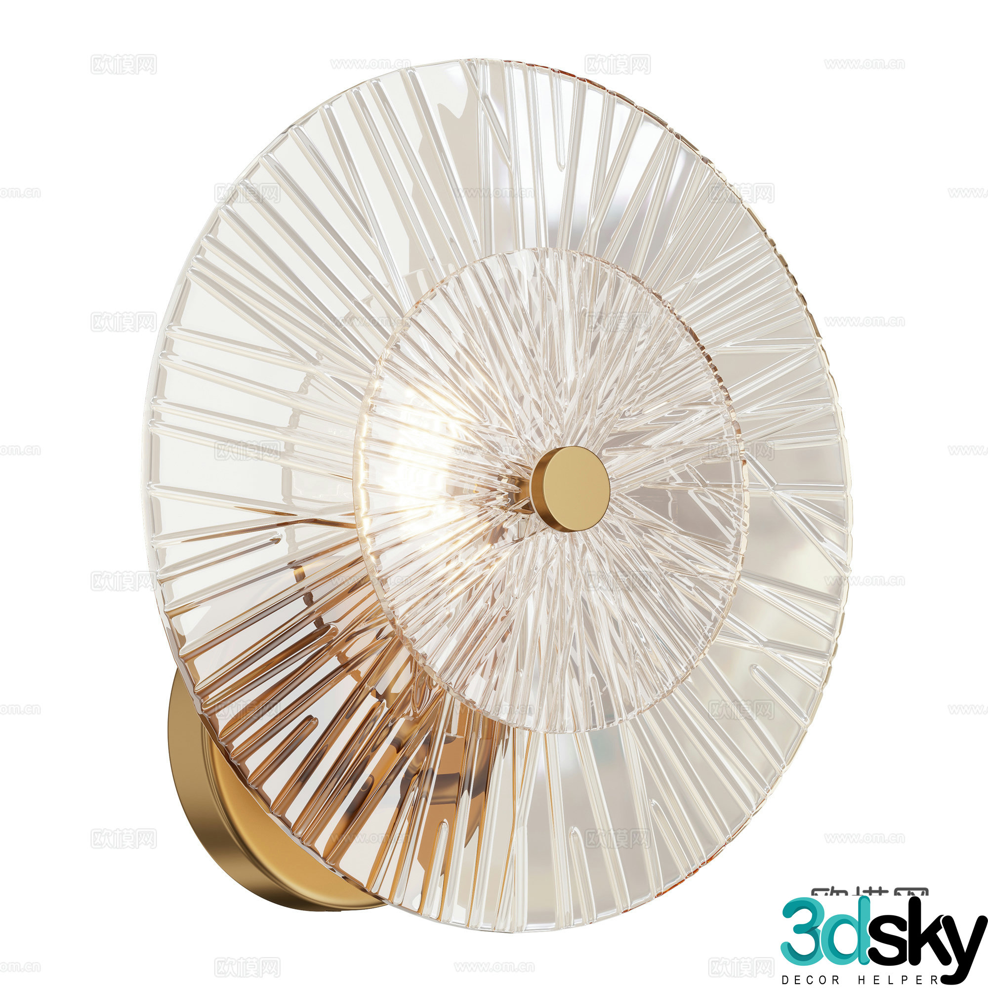 Modern light luxury glass wall lamp 3d model