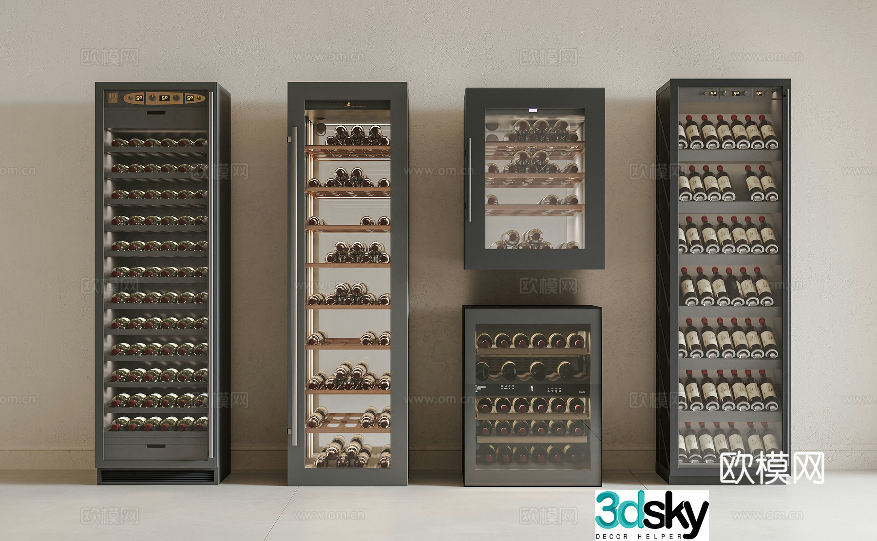 Modern wine cabinet red wine cabinet constant temperature wine cabinet refrigerator cabinet wine cabinet small refrigerator refrigerator cabinet 3D model