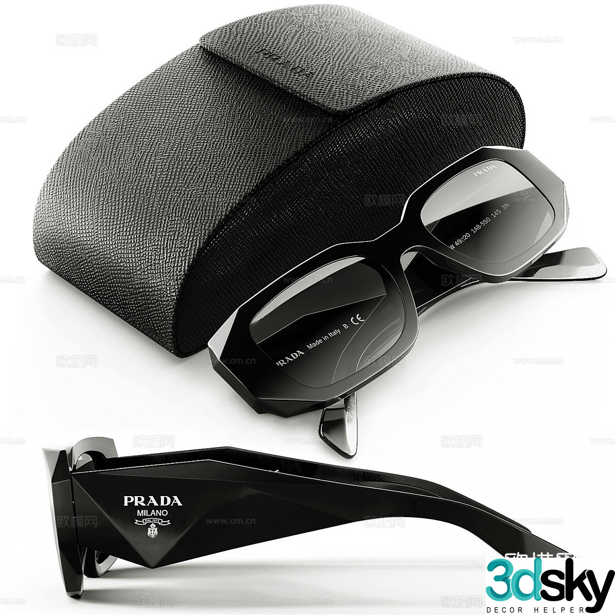 Prada sunglasses glasses 3d model