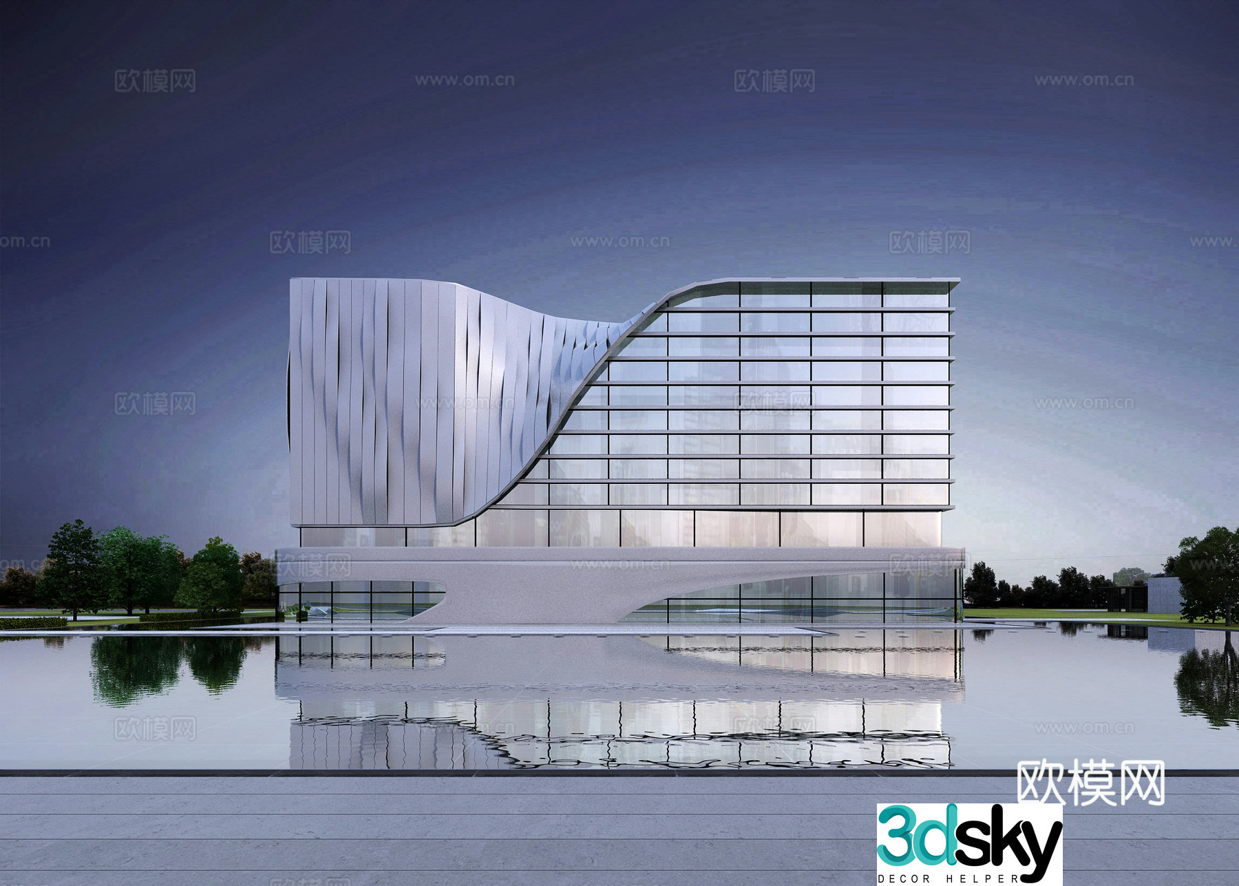 Architecture Cultural Center Science and Technology Museum Exhibition Hall Theater Commercial Building 3D Model