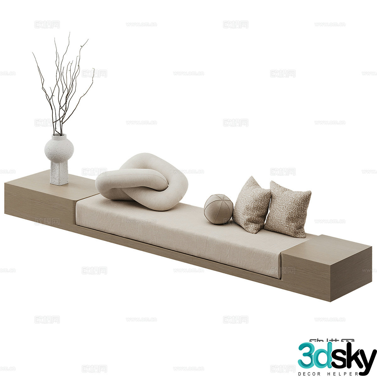 New Chinese bench bay window stool 3D model