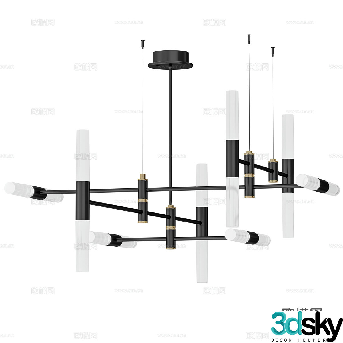 New Chinese style RIMINI decorative chandelier 3D model