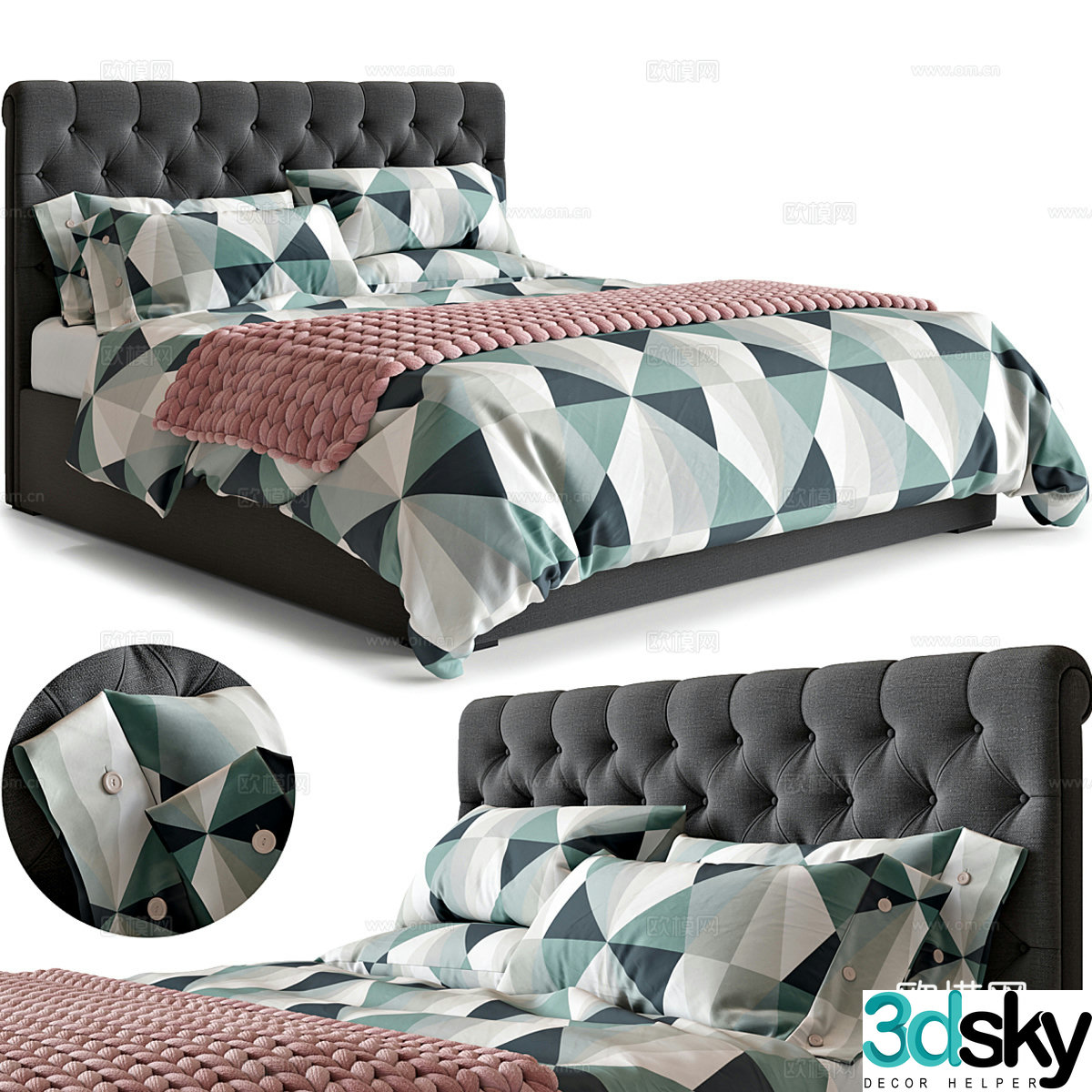 Double bed 3d model