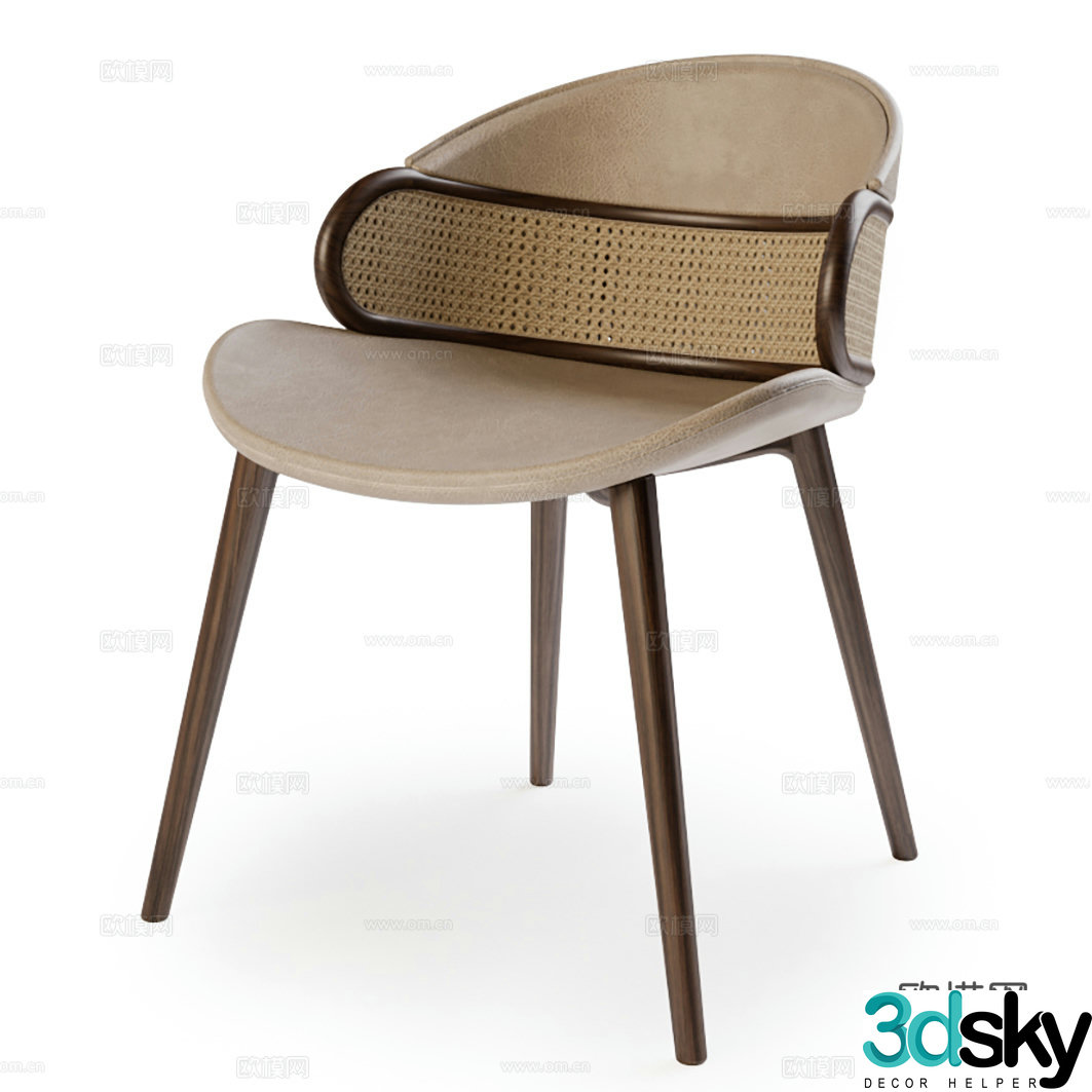 Wasabi style single chair B&B single chair B&B leisure chair Rattan single chair Rattan casual chair Rattan casual chair Rattan casual chair Rattan 3D model