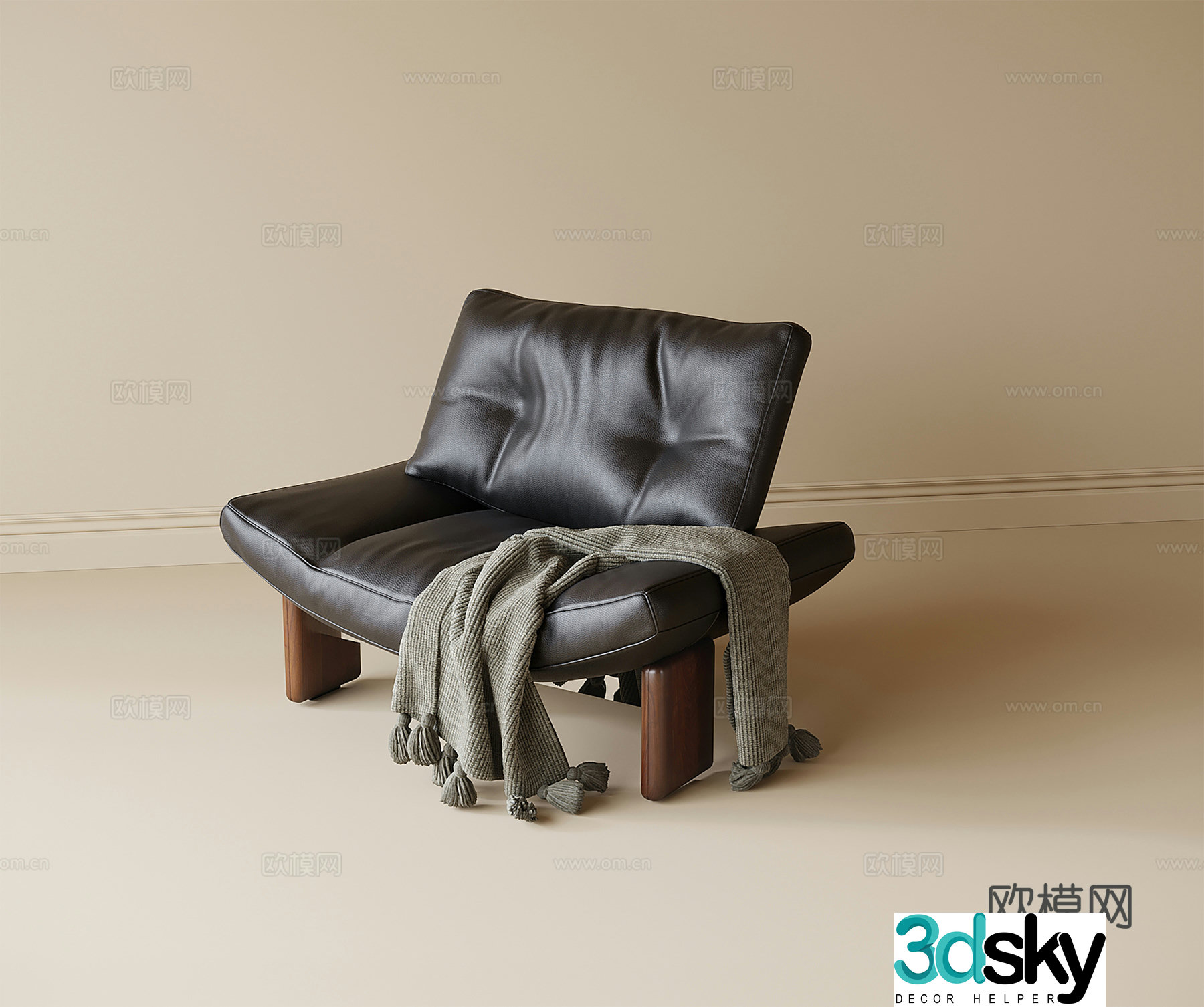 Modern casual chair single chair single sofa 3d model