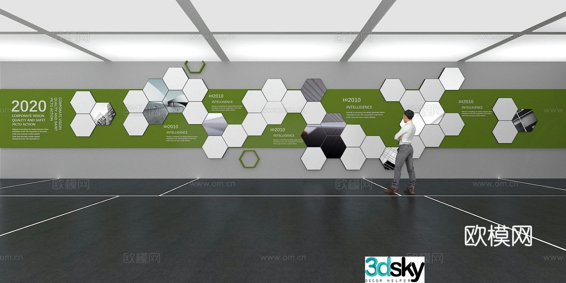Cultural wall Corporate culture wall Display wall Classroom Exhibition hall Campus culture Corridor 3D model