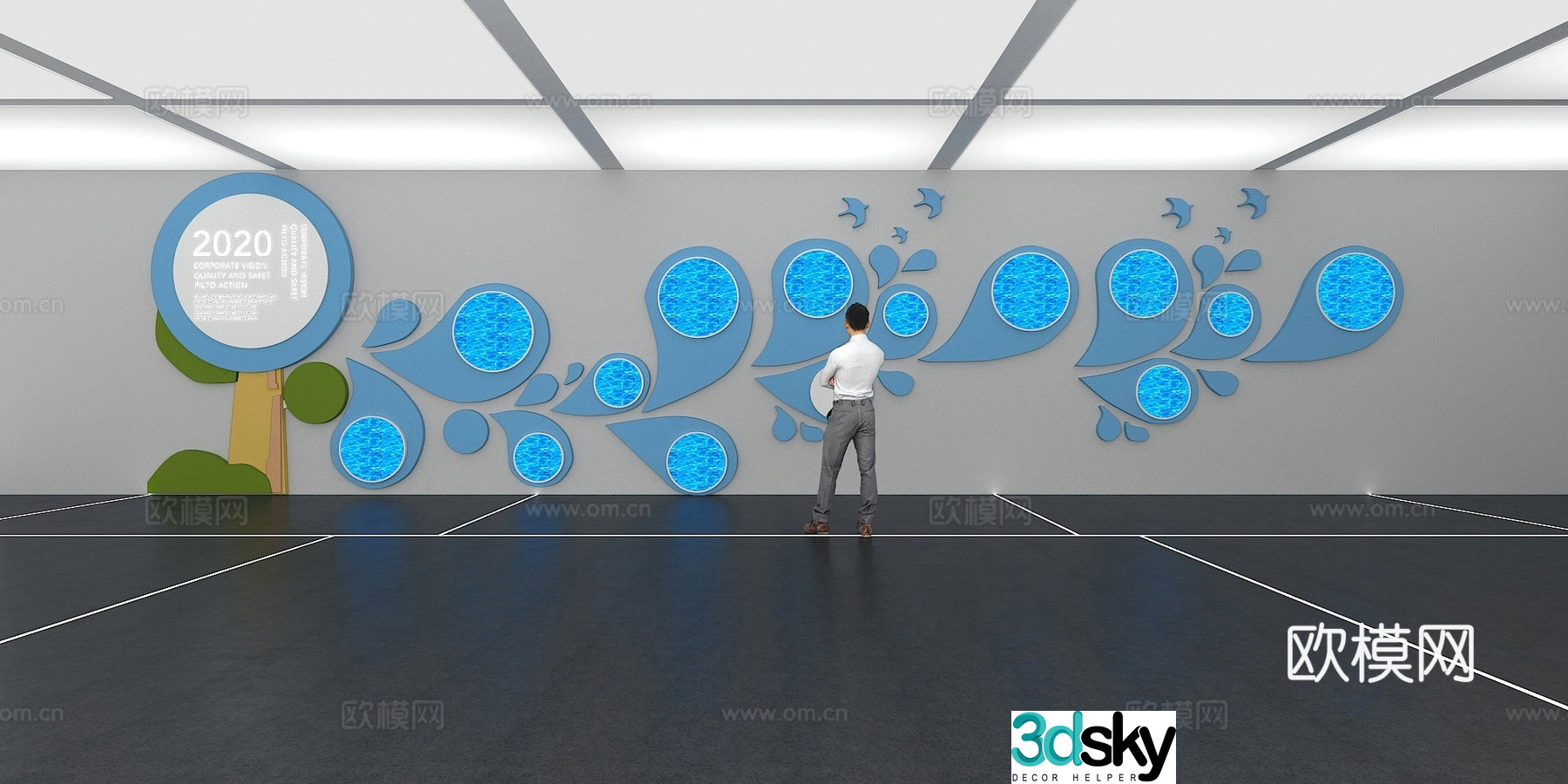 Cultural wall Children’s cultural wall Display wall Classroom Exhibition hall Campus culture Corridor Teaching 3D model