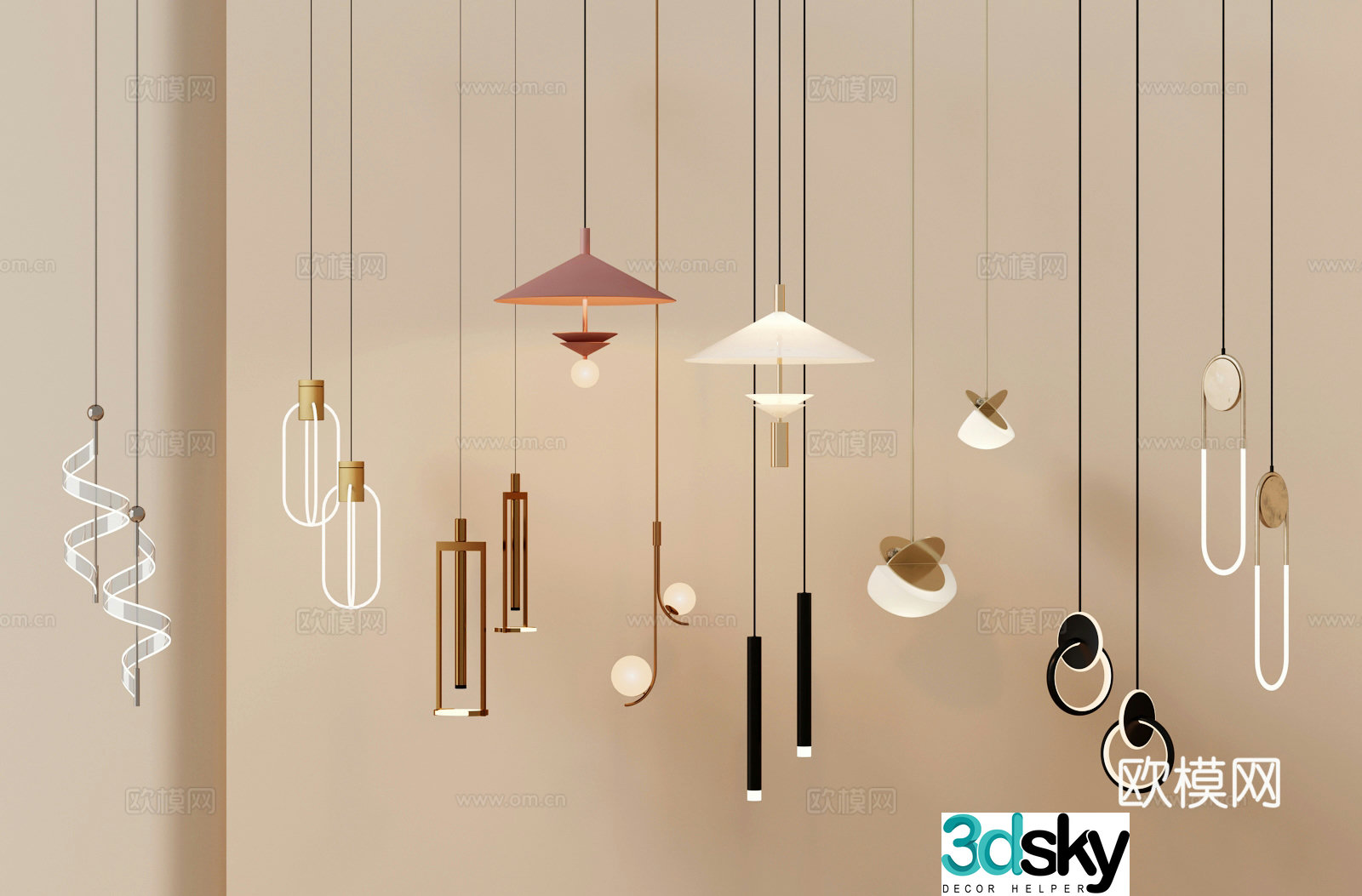 Modern small chandelier 3d model