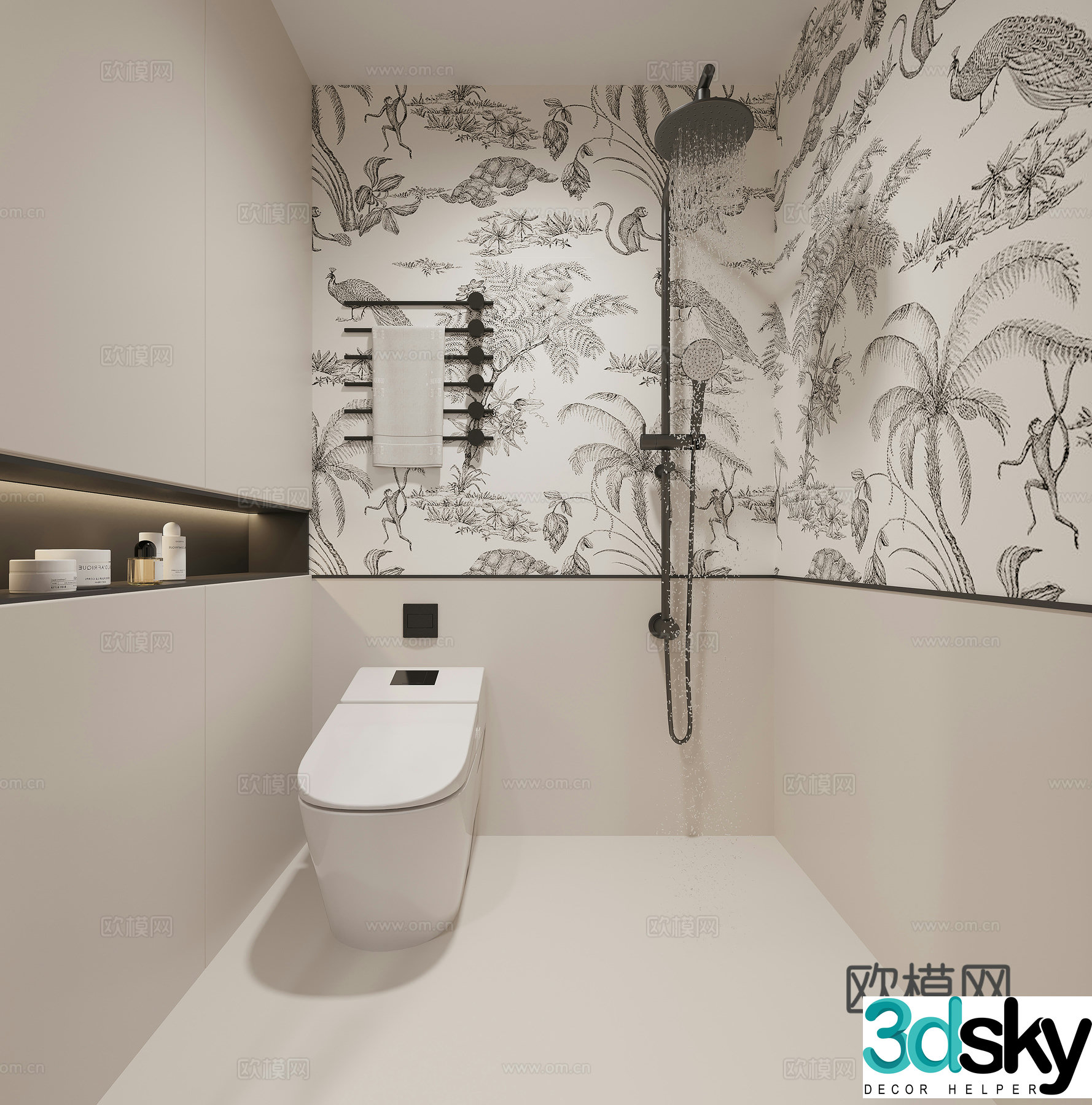 Middle-aged bathroom 3D model