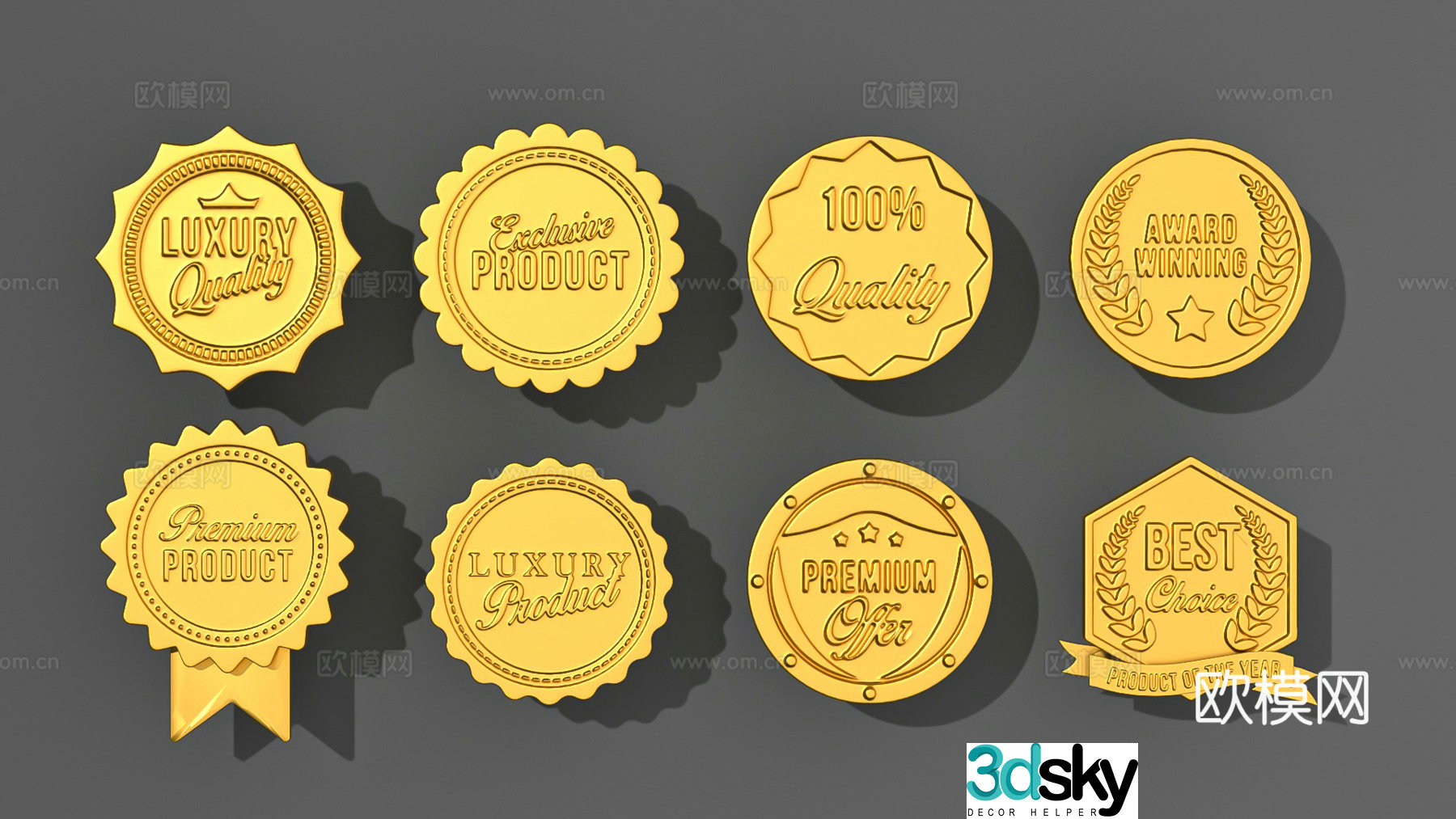Medal Gold Medal Badge 3D Model