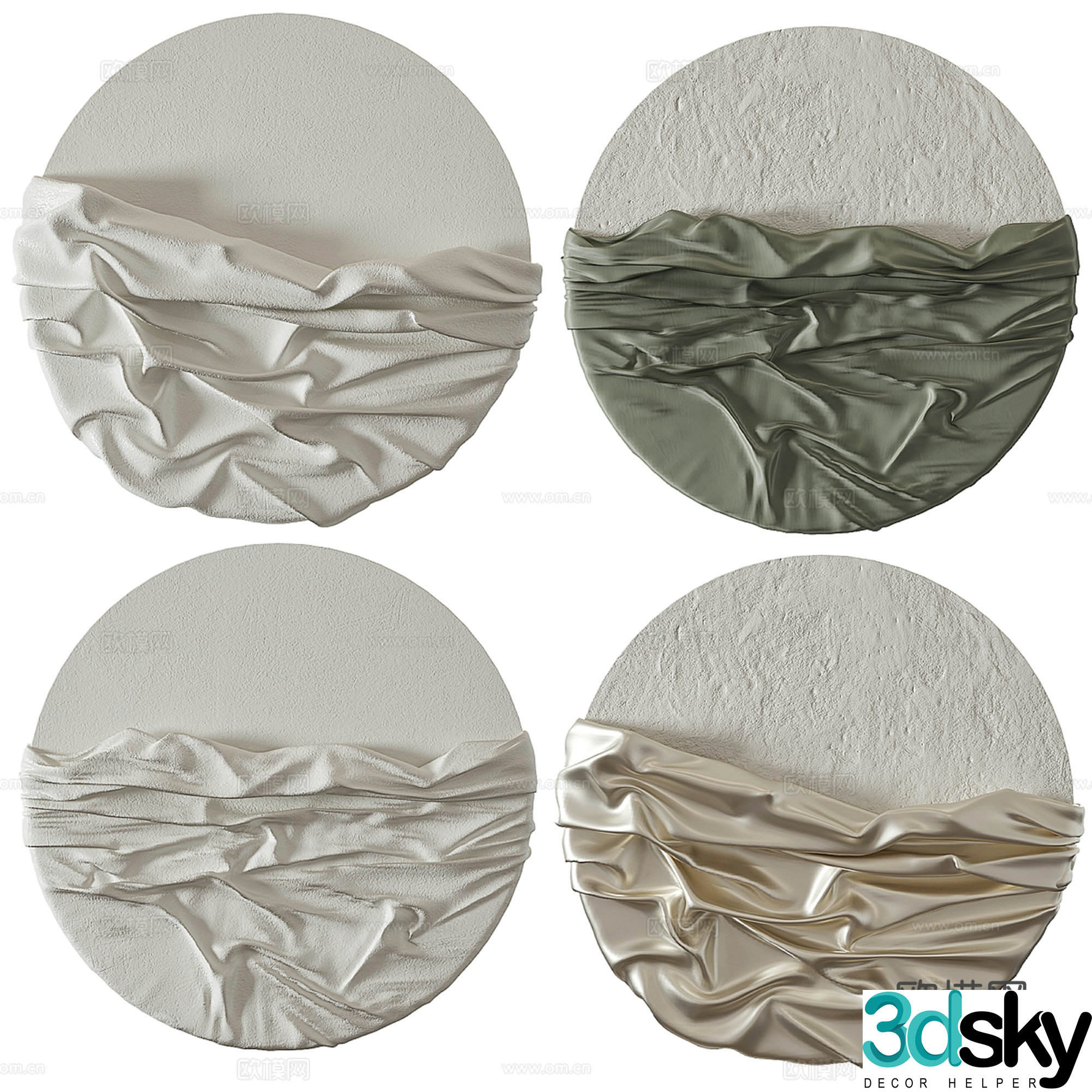 Modern round wall decoration pendant 3d model