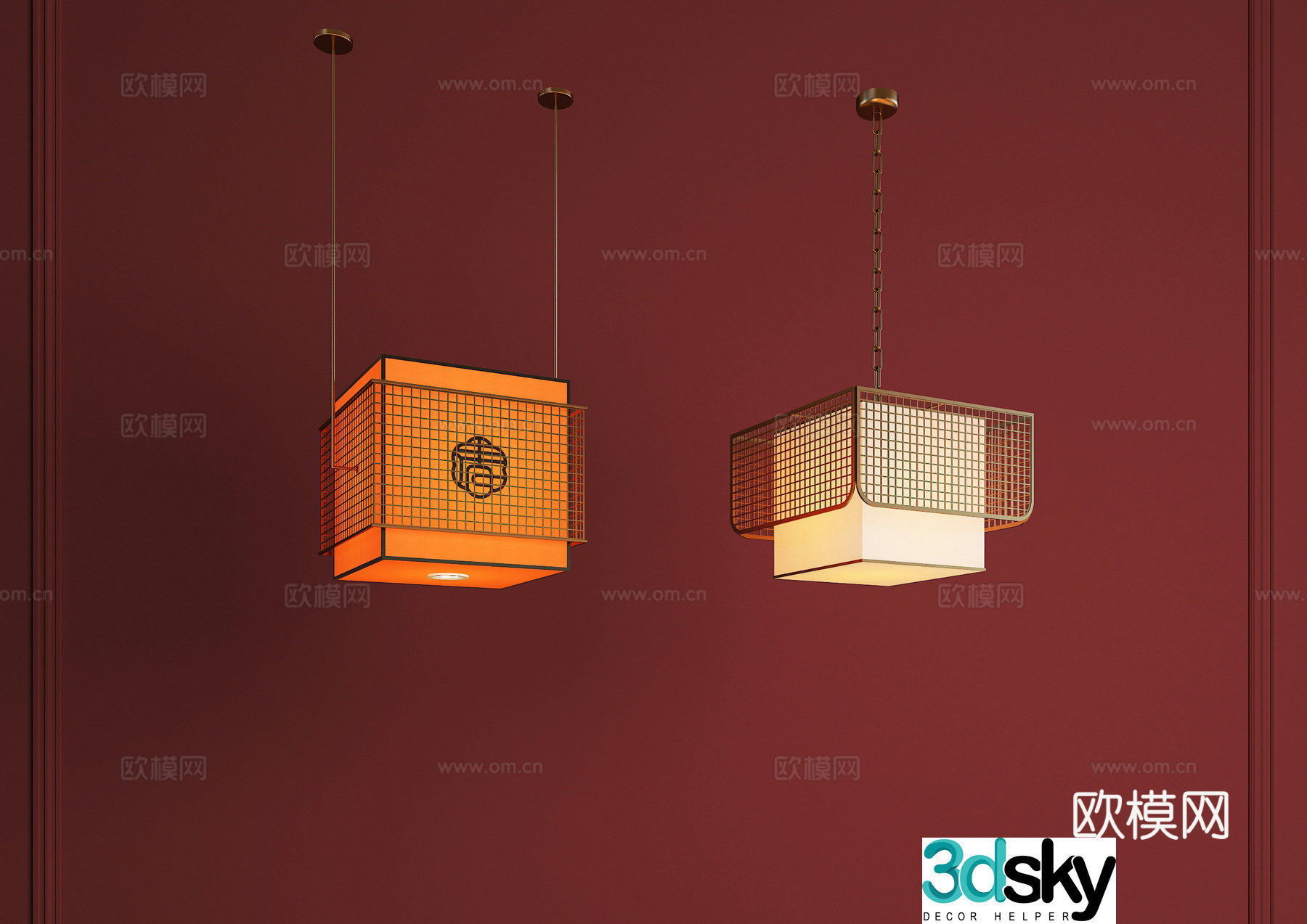 Decorative chandeliers hot pot restaurant chandeliers catering chandeliers single-head chandeliers restaurant chandeliers light luxury chandeliers 3D model
