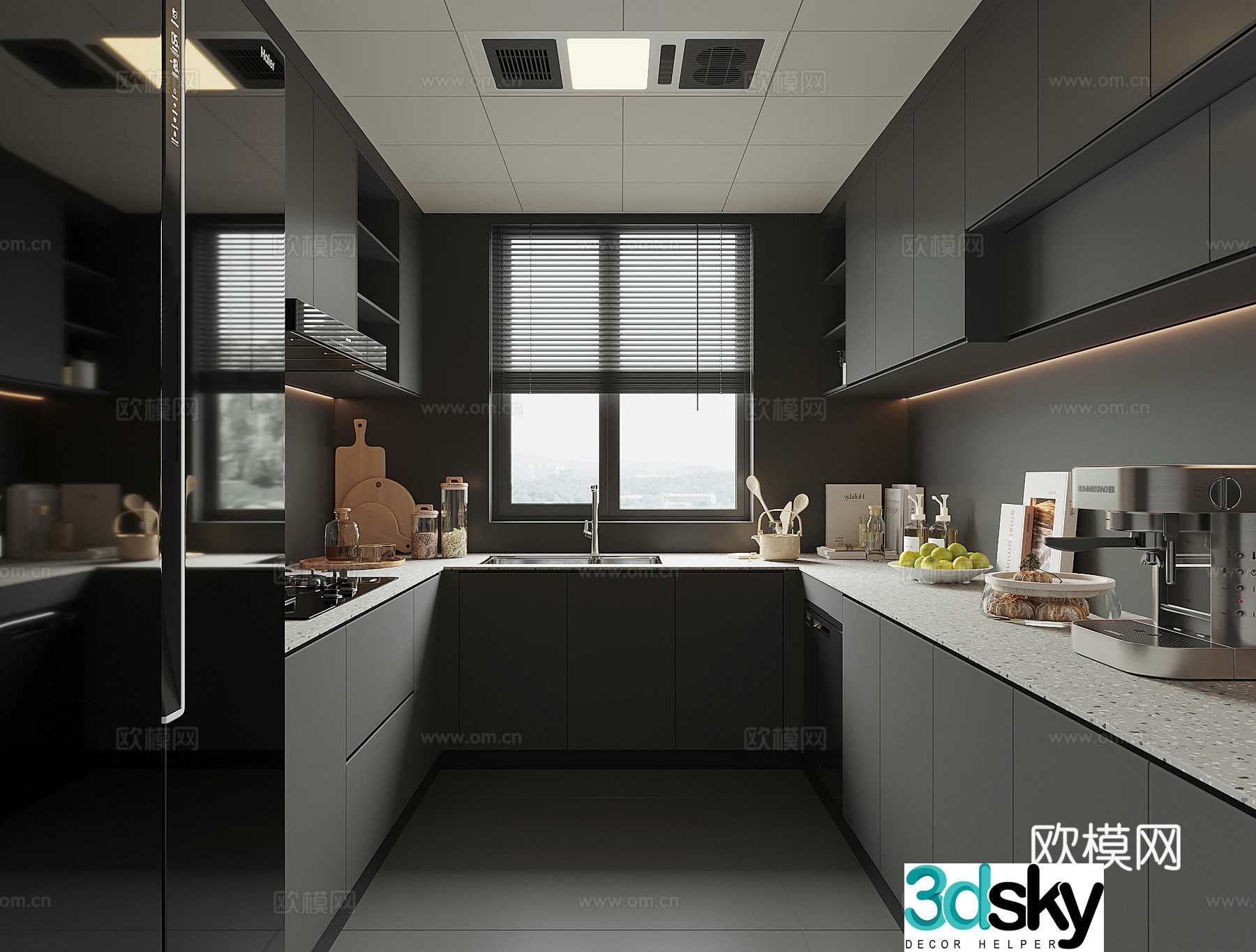 Modern home kitchen 3d model