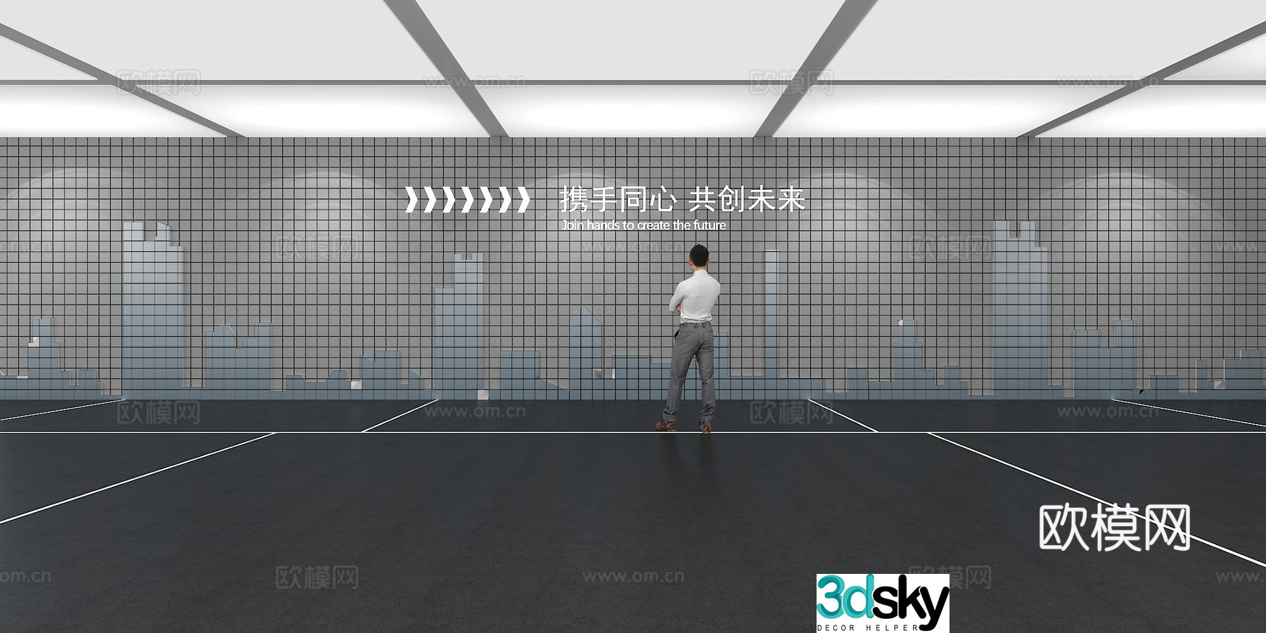 Cultural wall Corporate culture wall Display wall Classroom Exhibition hall Campus culture Corridor 3D model