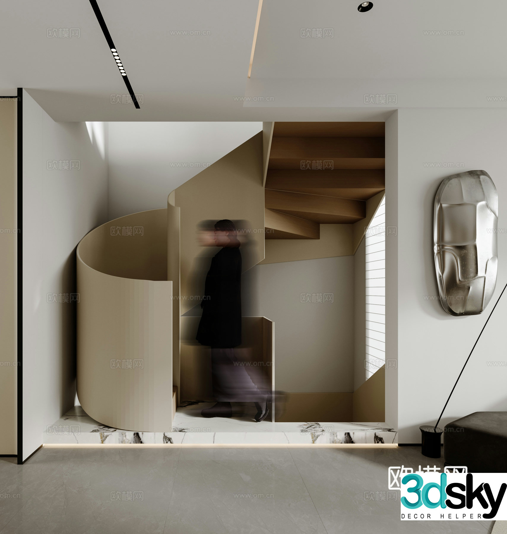 Modern stairwell 3d model
