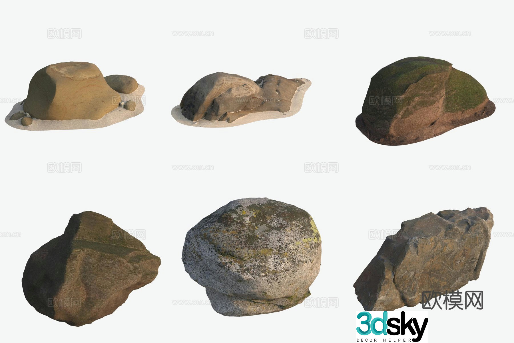 Big rocks by the sea 3d model