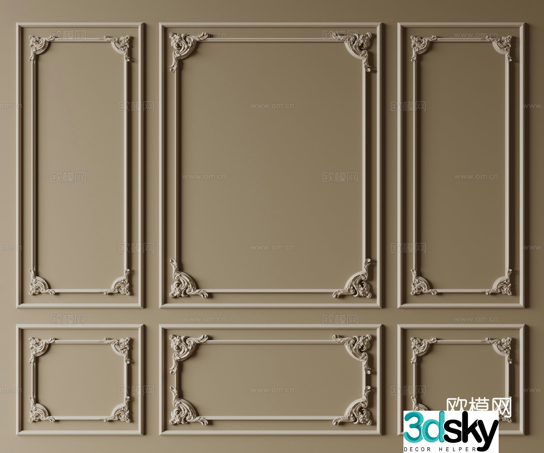 French gypsum line pu line line 3d model