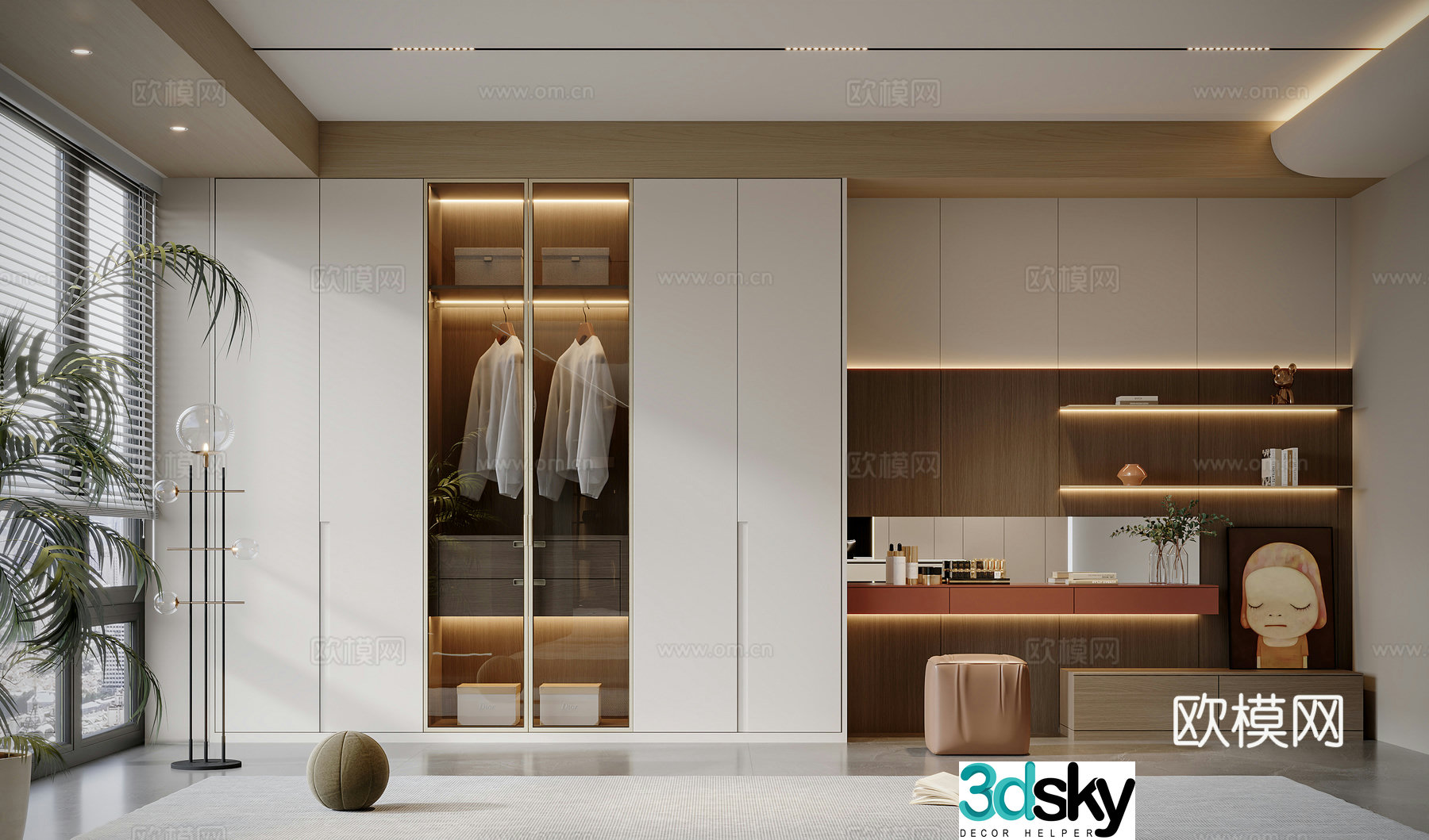 Modern cloakroom 3d model