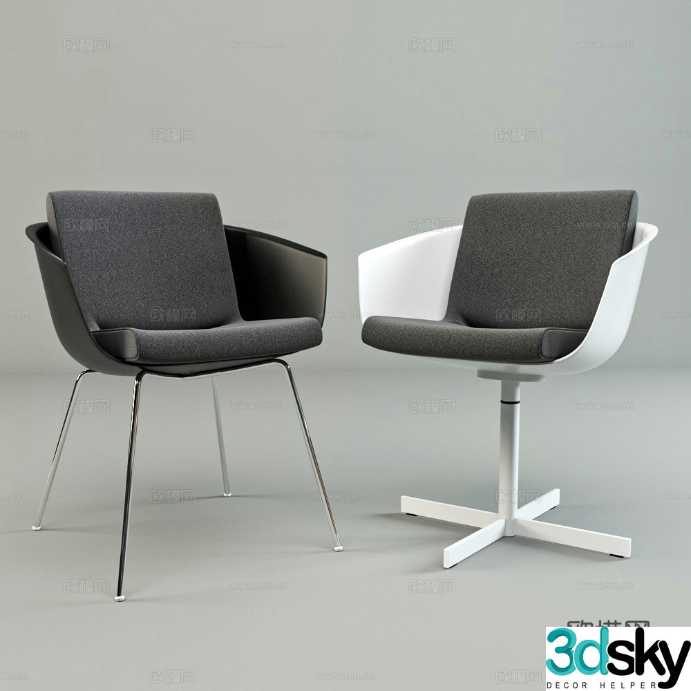 Modern office chair leather office chair leather single chair leather leisure chair fabric office chair 3d model