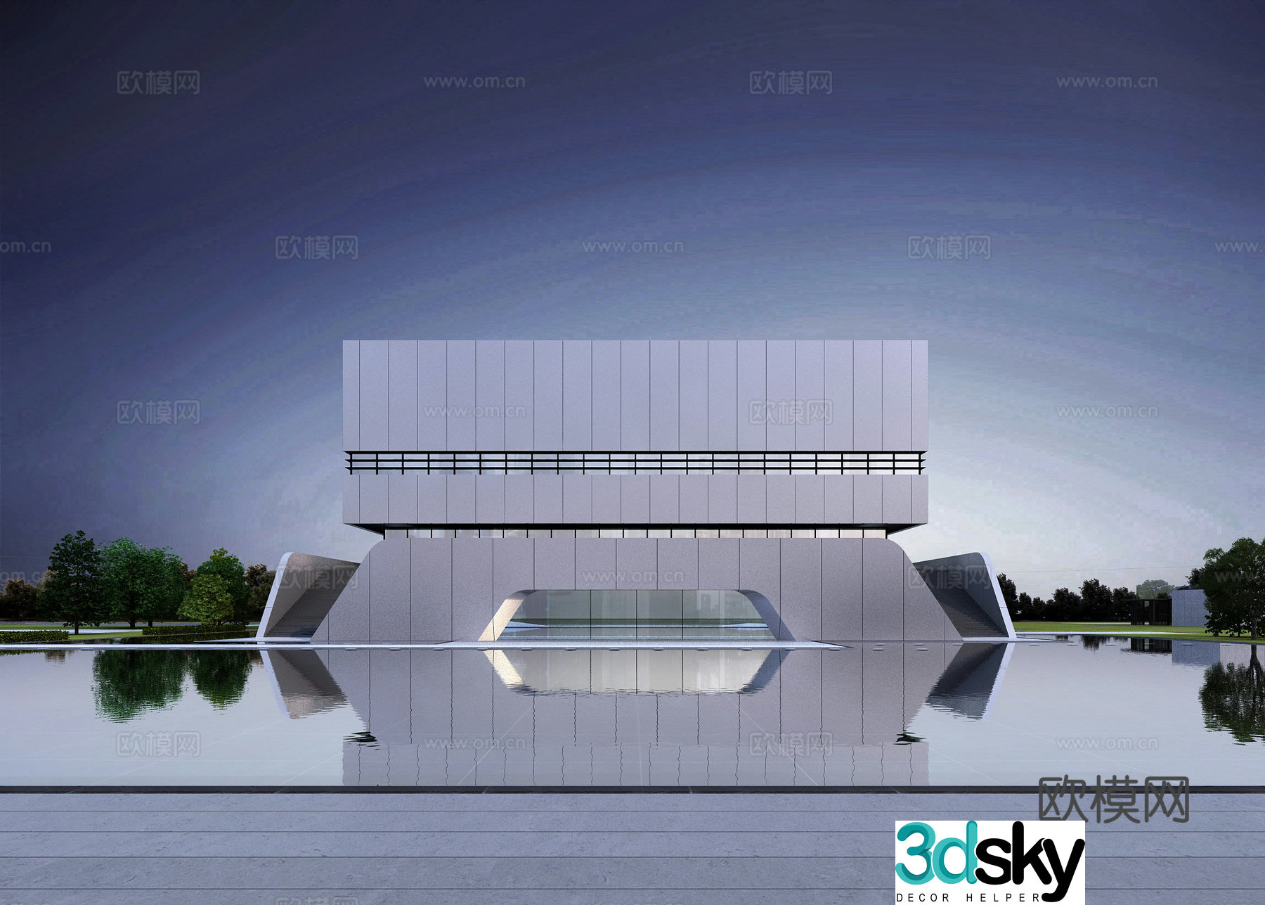 Architecture Cultural Center Science and Technology Museum Exhibition Hall Theater Commercial Building 3D Model