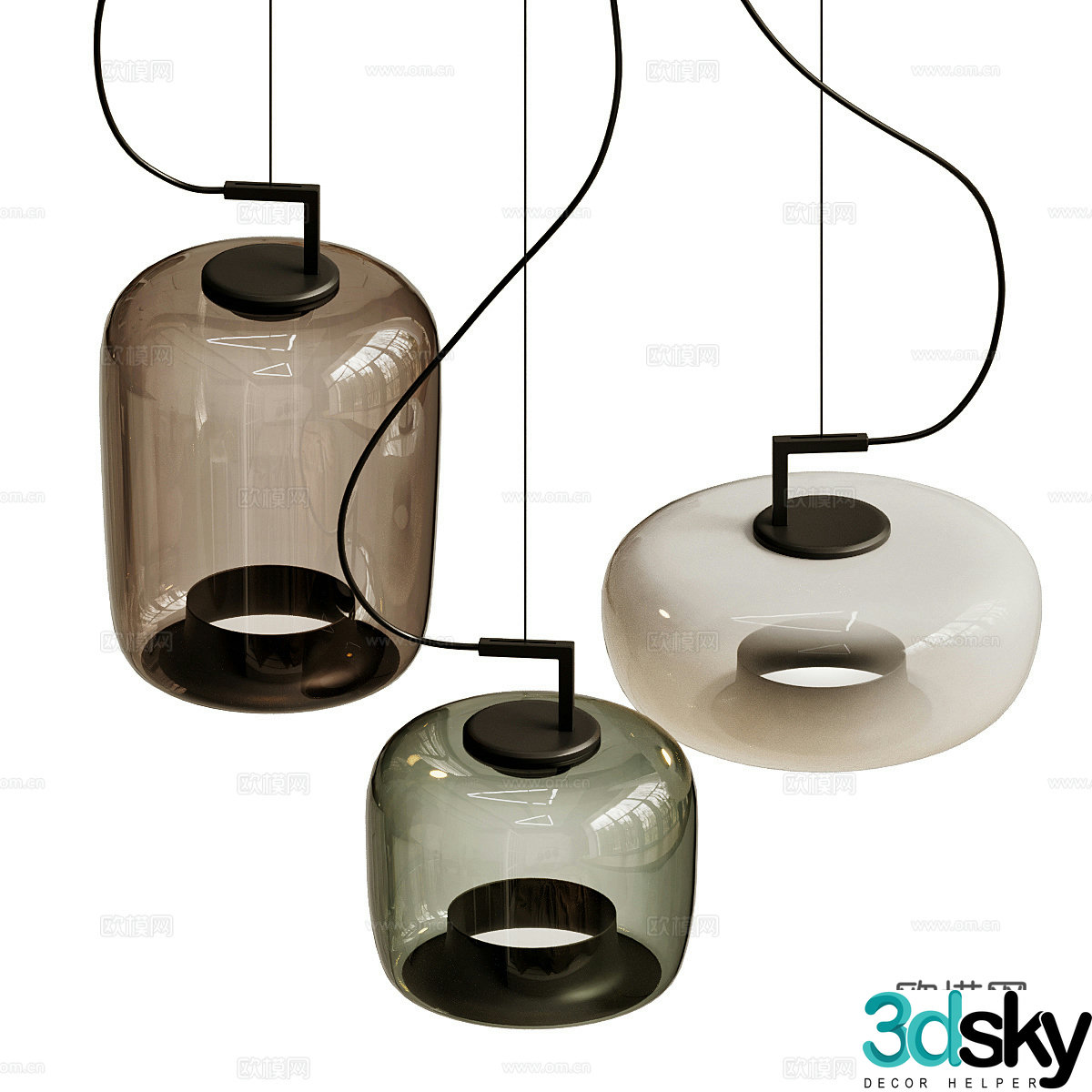 Simple chandelier Glass chandelier Bedside chandelier Restaurant chandelier Bar chandelier Chandelier Chandelier Combination 3D Model