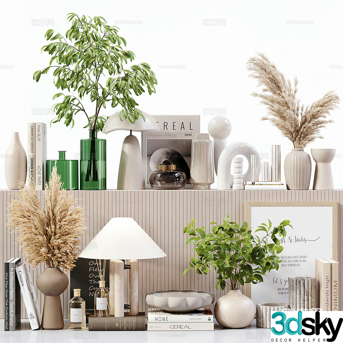 Modern cream style ornament combination 3d model