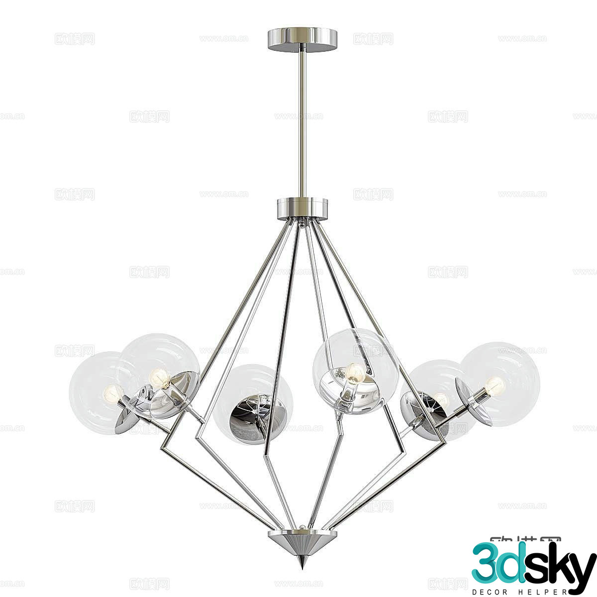 Light luxury chandelier decorative chandelier multi-head chandelier simple chandelier metal chandelier restaurant chandelier 3D model