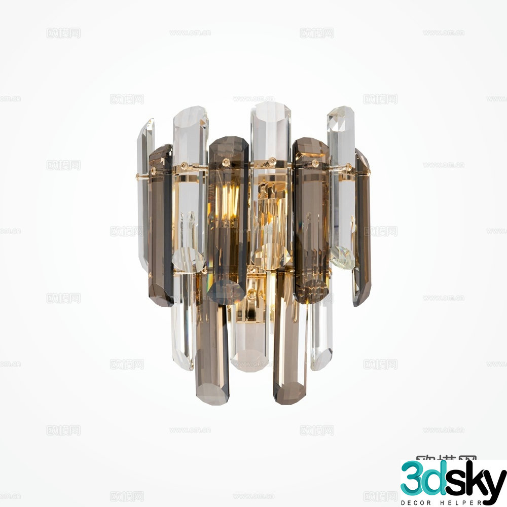 Modern light luxury glass wall lamp 3d model