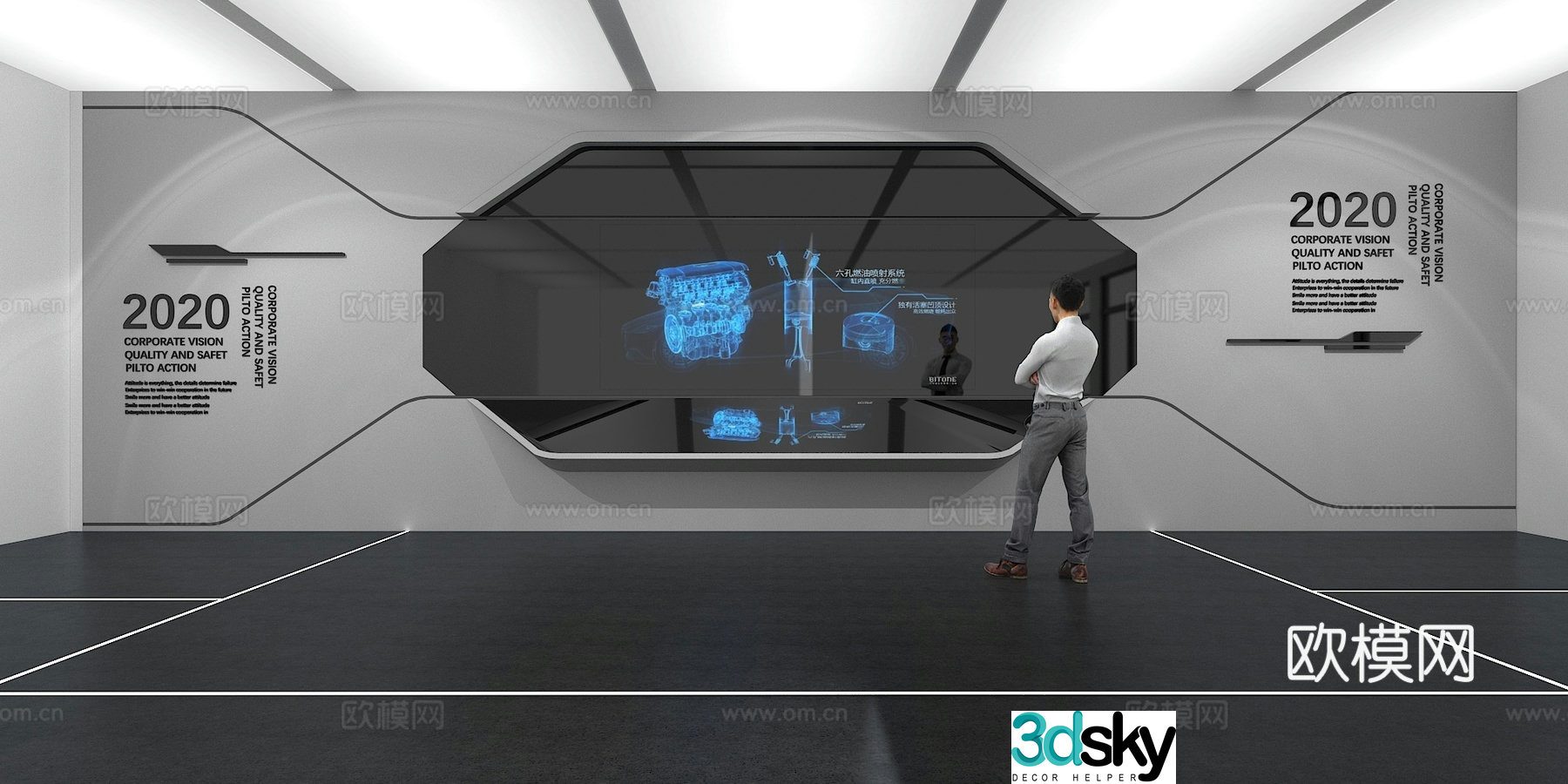 Cultural wall Corporate culture wall Display wall Classroom Exhibition hall Campus culture Corridor 3D model