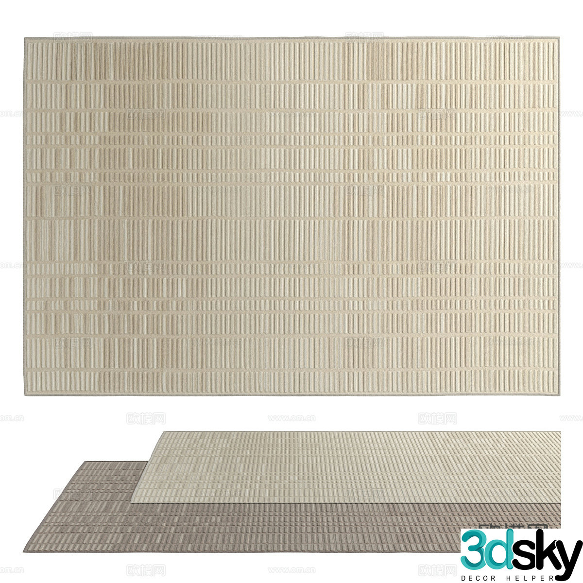 New Chinese style fabric carpet 3D model