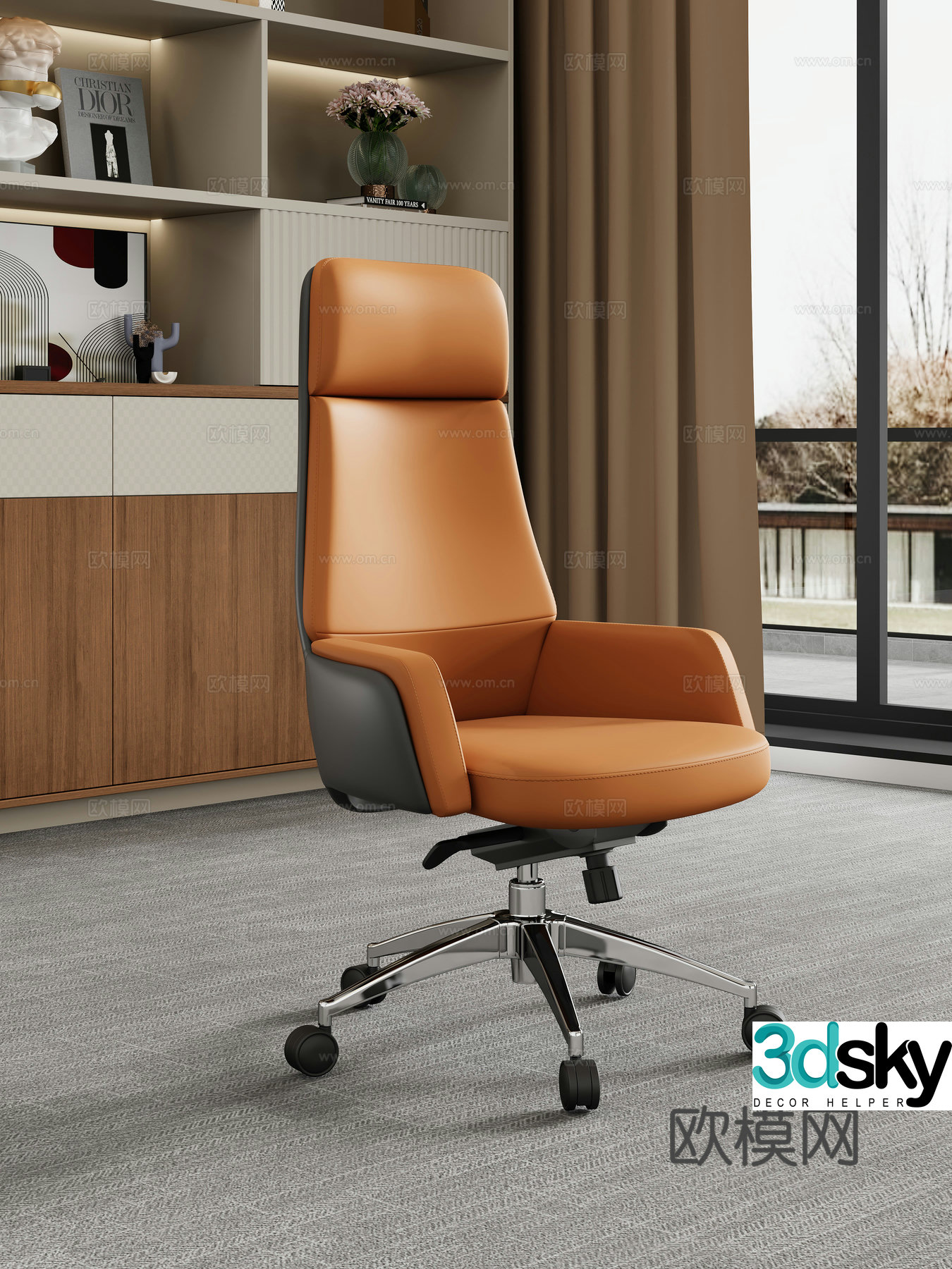 Modern office chair Manager chair Swivel chair Leather chair Boss chair 3d model