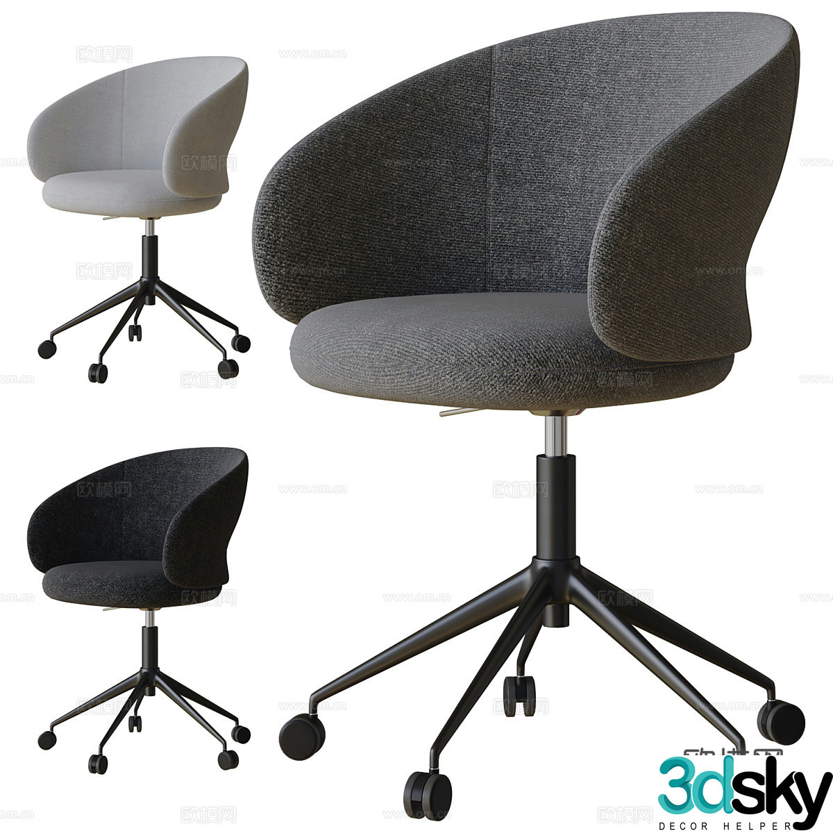Modern Pottolo office chair 3d model
