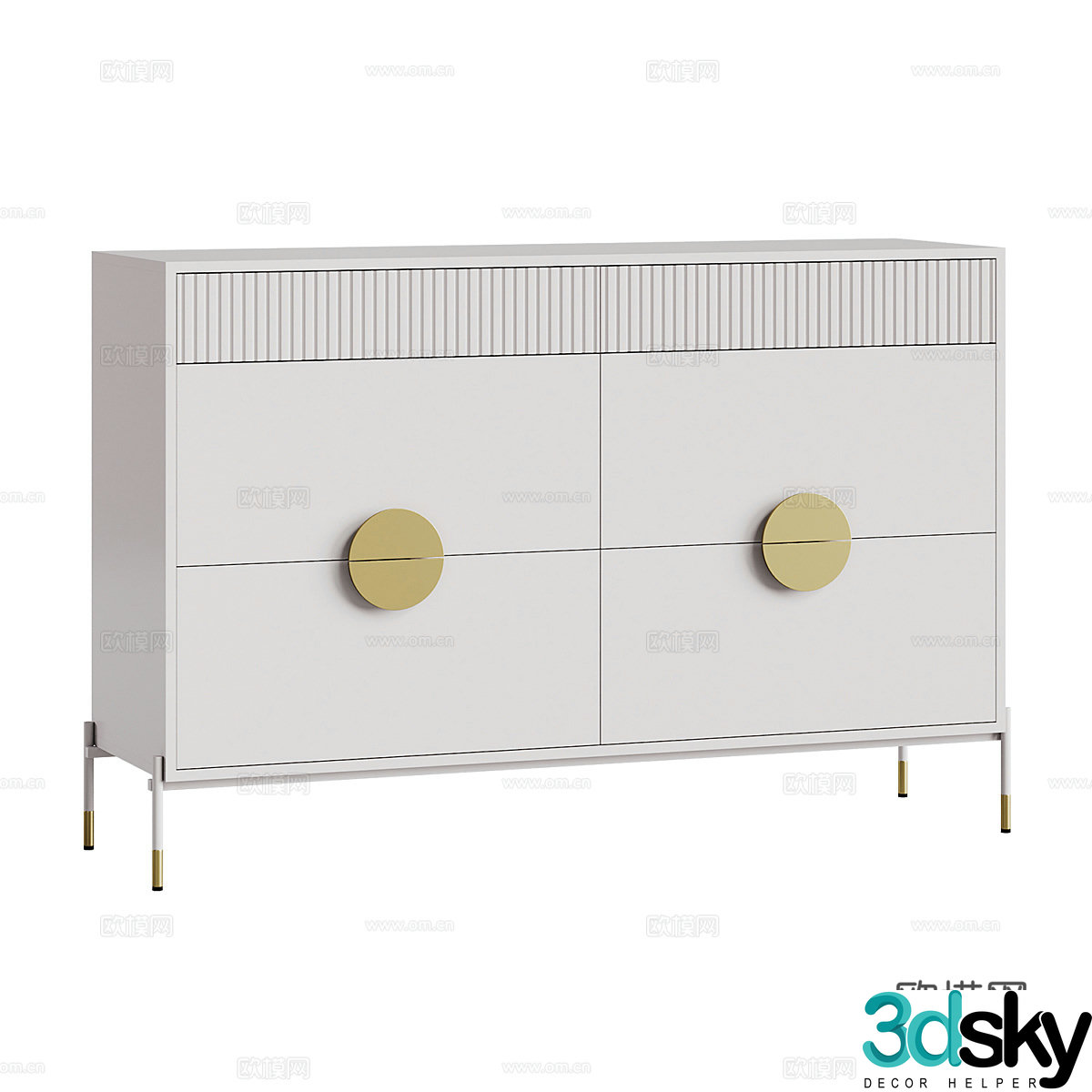 Modern simple and light luxury decorative cabinet side cabinet decorative cabinet 3d model