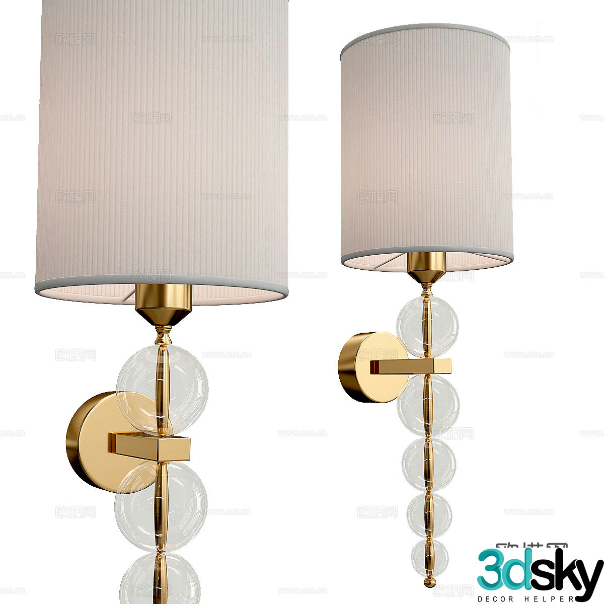 Modern light luxury decorative wall light 3d model