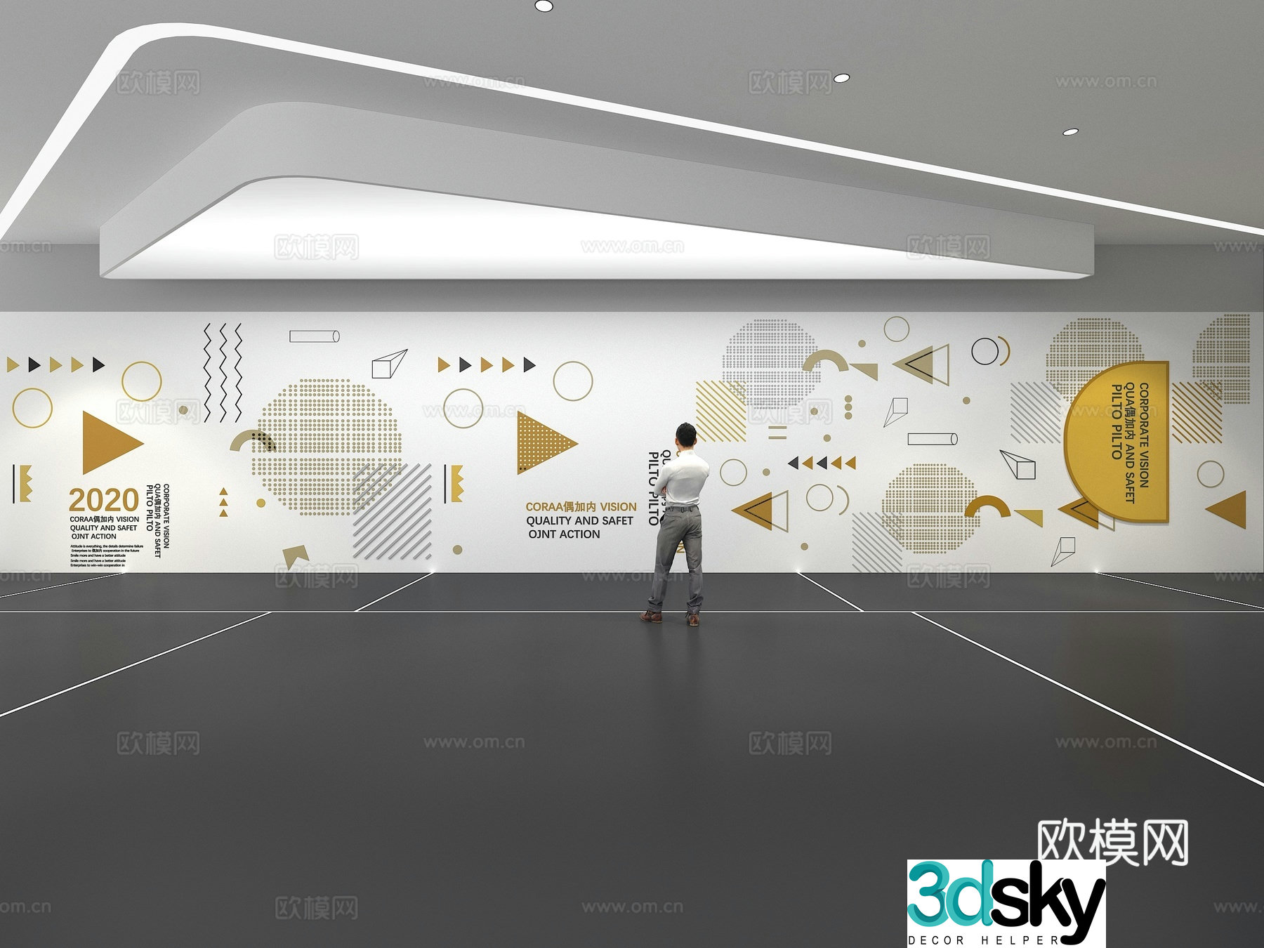 Cultural wall Corporate culture wall Education Theme wall Exhibition hall Campus culture Corridor 3D model