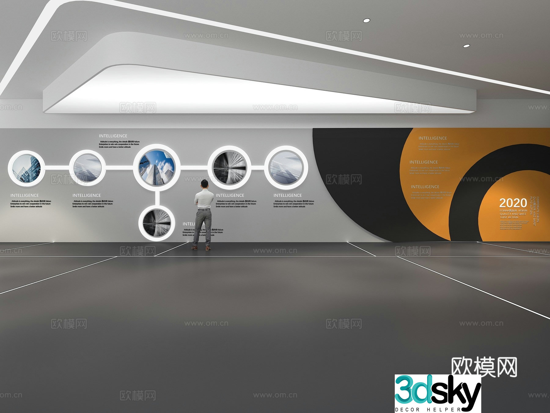 Cultural wall Corporate culture wall Display wall Theme wall Exhibition hall Campus culture Corridor 3D model