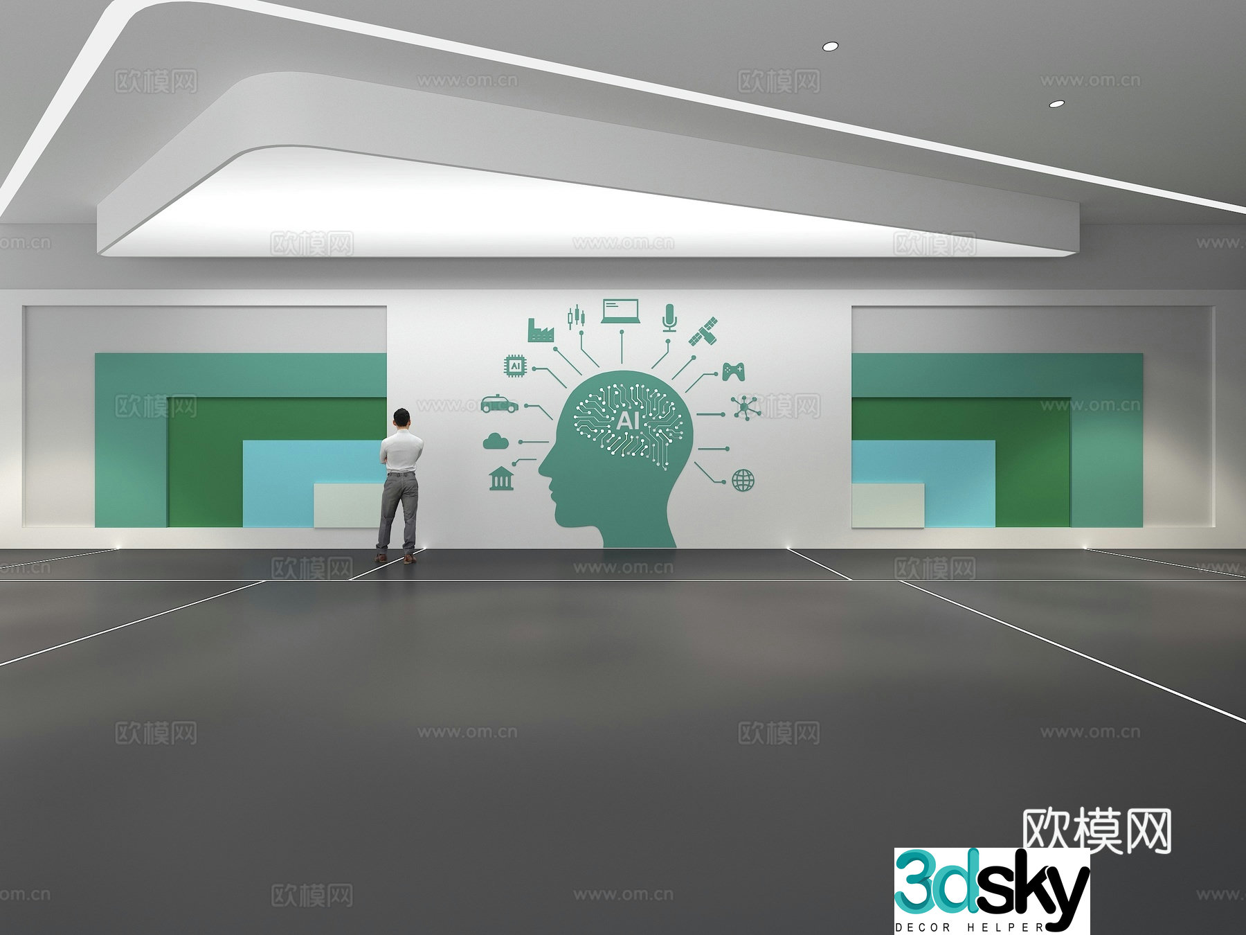 Cultural wall Corporate culture wall Classroom Theme wall Exhibition hall Campus culture Corridor 3D model
