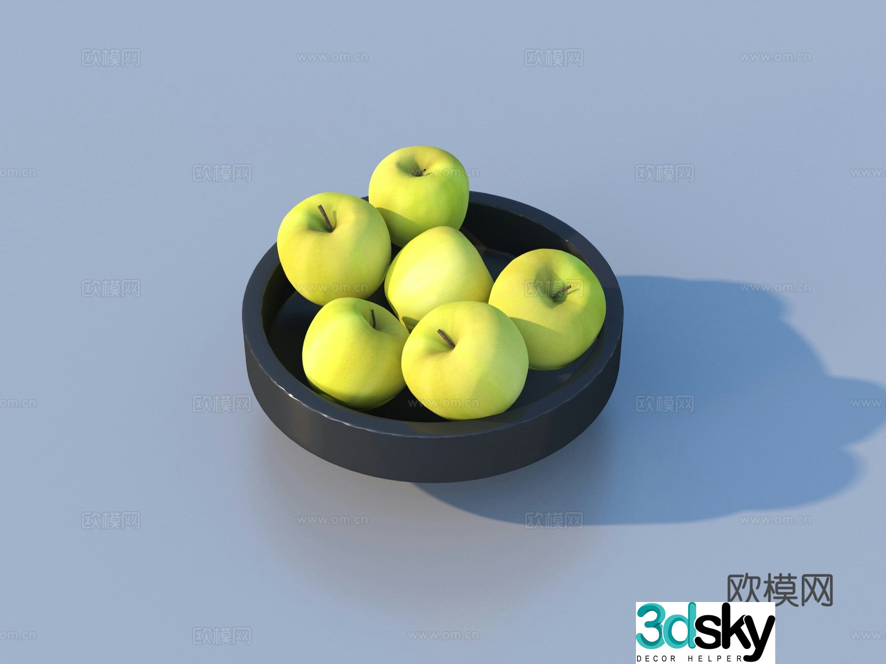 Fruit plate ornament fruit apple food 3d model