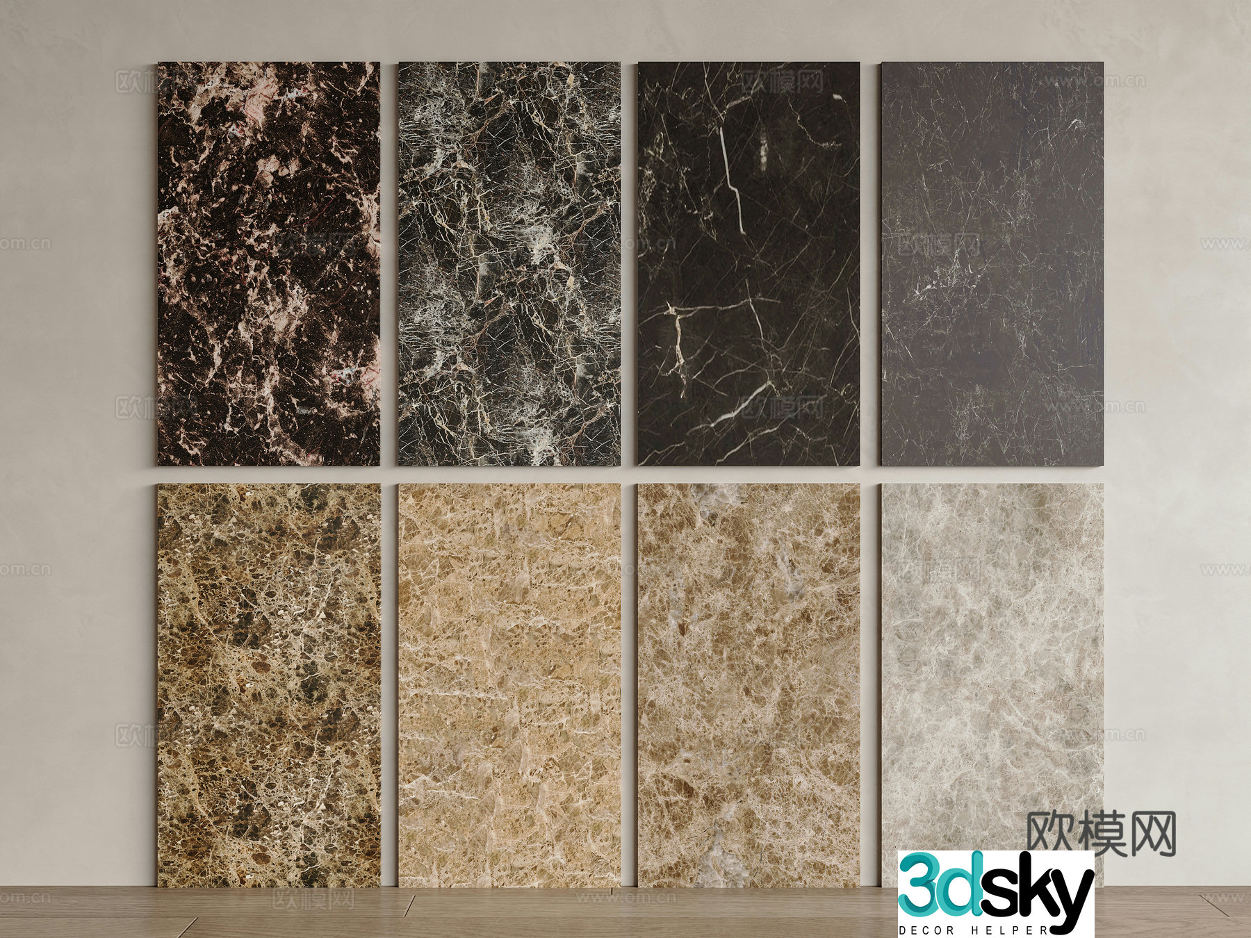 Modern stone marble marble mesh stone ceramic tiles rock slabs dark stone light marble 3D model
