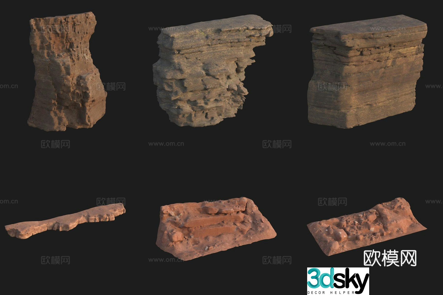 Cliff Big Stone Rock Boulder 3D Model